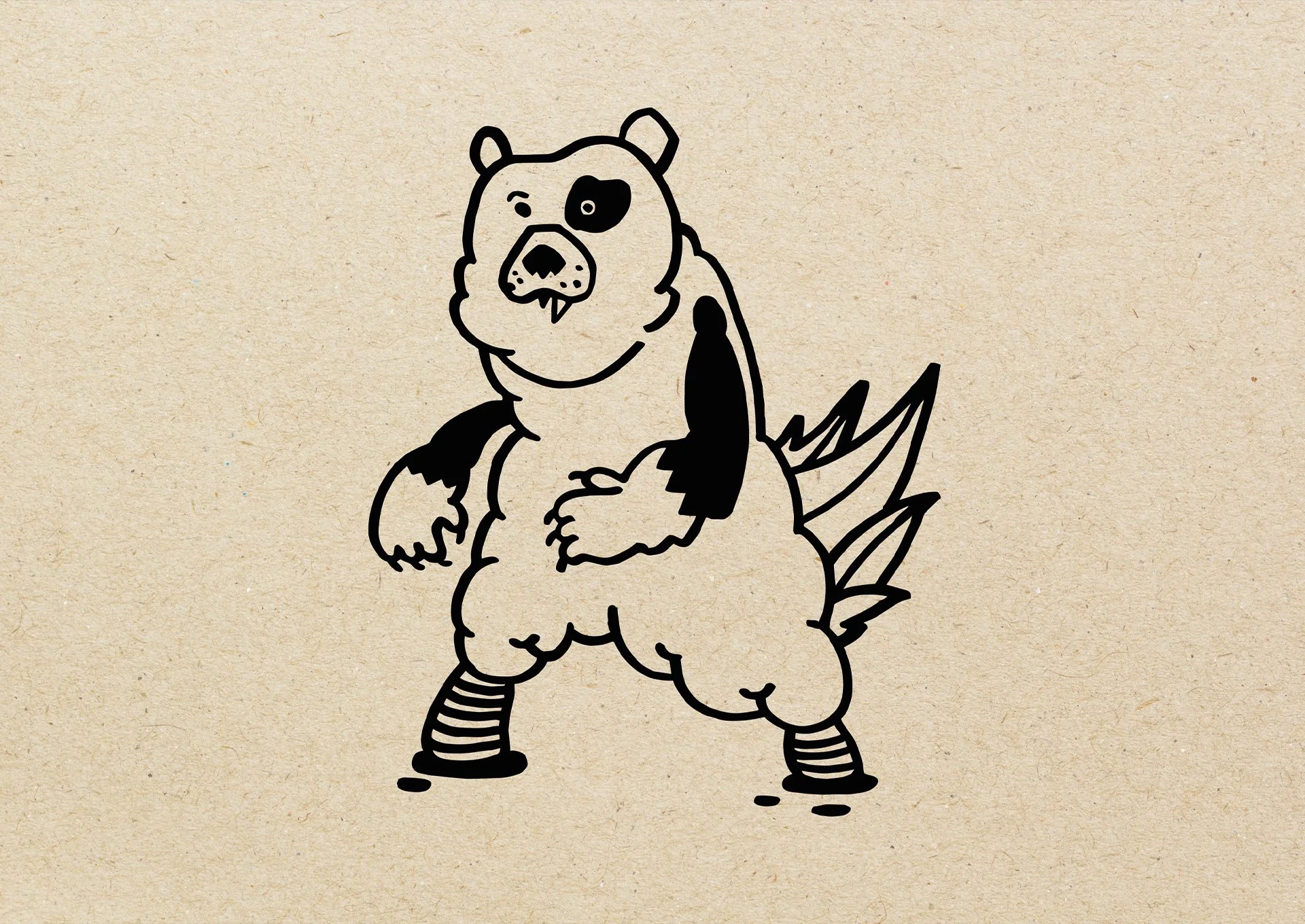 Bär Illustration schwarz weiss