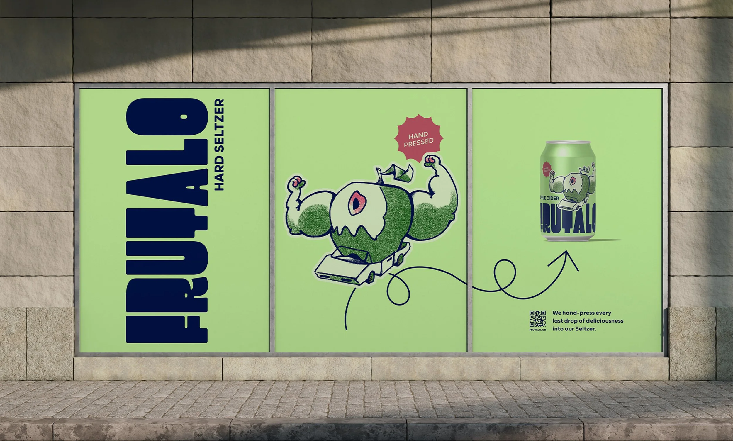 Poster ad mit Illustration und Packaging Design für Hard Seltzer