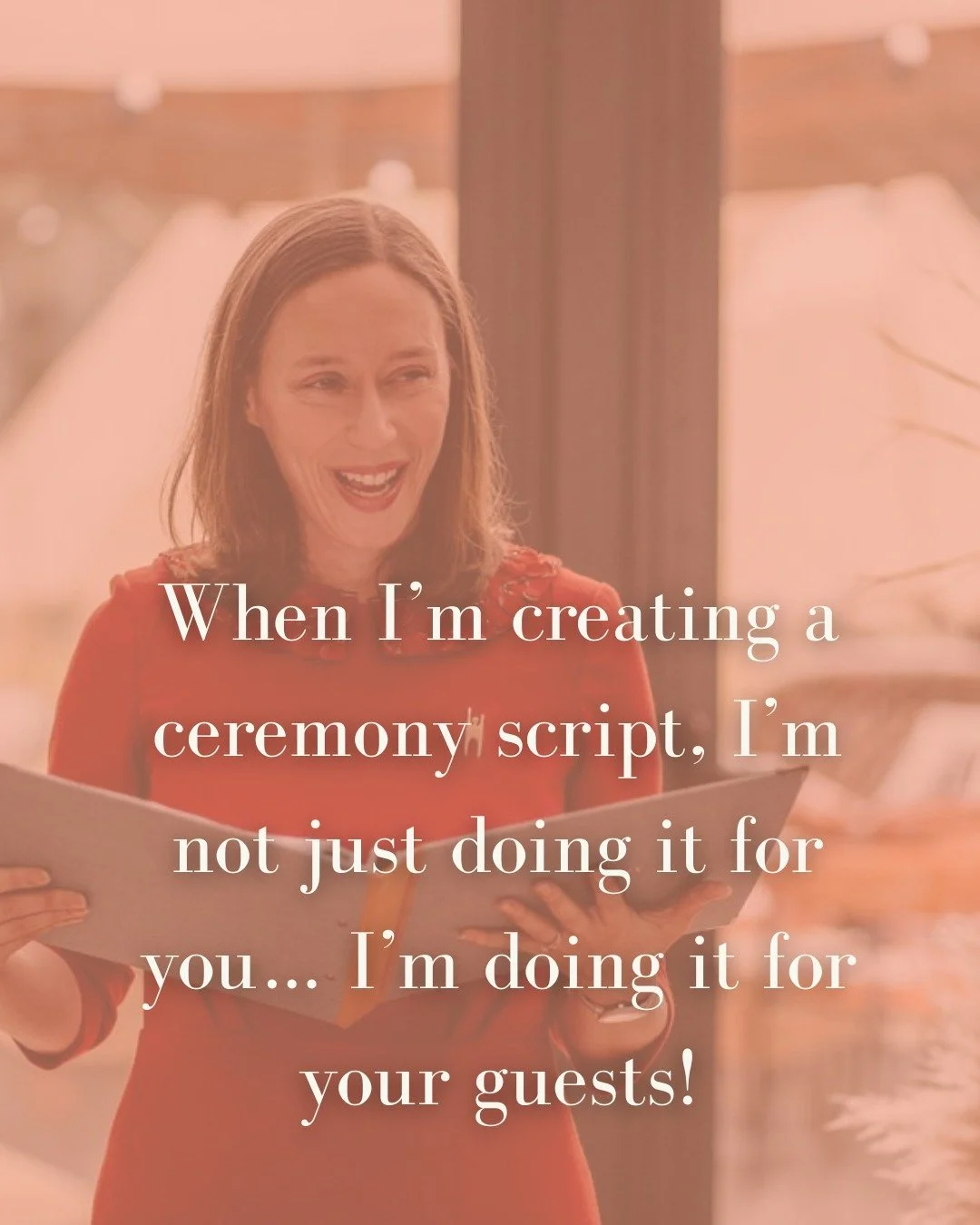 When I&rsquo;m creating a ceremony script, I&rsquo;m not just doing it for you&hellip; I&rsquo;m doing it for your guests!

I&rsquo;m doing it so they feel involved.

I&rsquo;m doing it so they understand your love story and why you want to marry thi