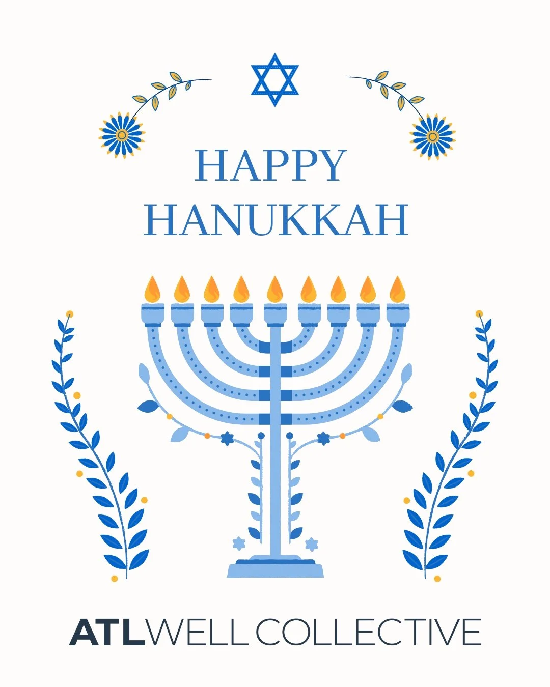✨ Happy Hanukkah! ✨

Wishing you eight nights of light, joy, and meaningful moments with loved ones. 🕎💛 

#LiveLifeWell #AtlantaCounseling