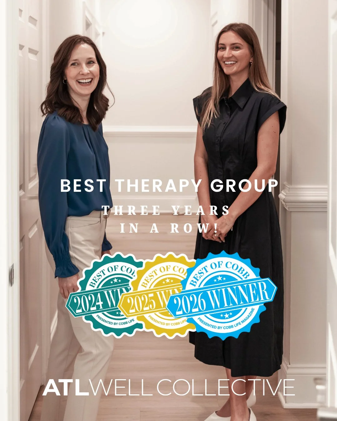 Best Therapy Group &ndash; THREE years in a row! ✨🏆

We&rsquo;re so honored to be named Best Therapy Group in Cobb County again for 2026!

What started in 2020 as a simple vision has grown into three locations, 30+ incredible providers, and a thrivi