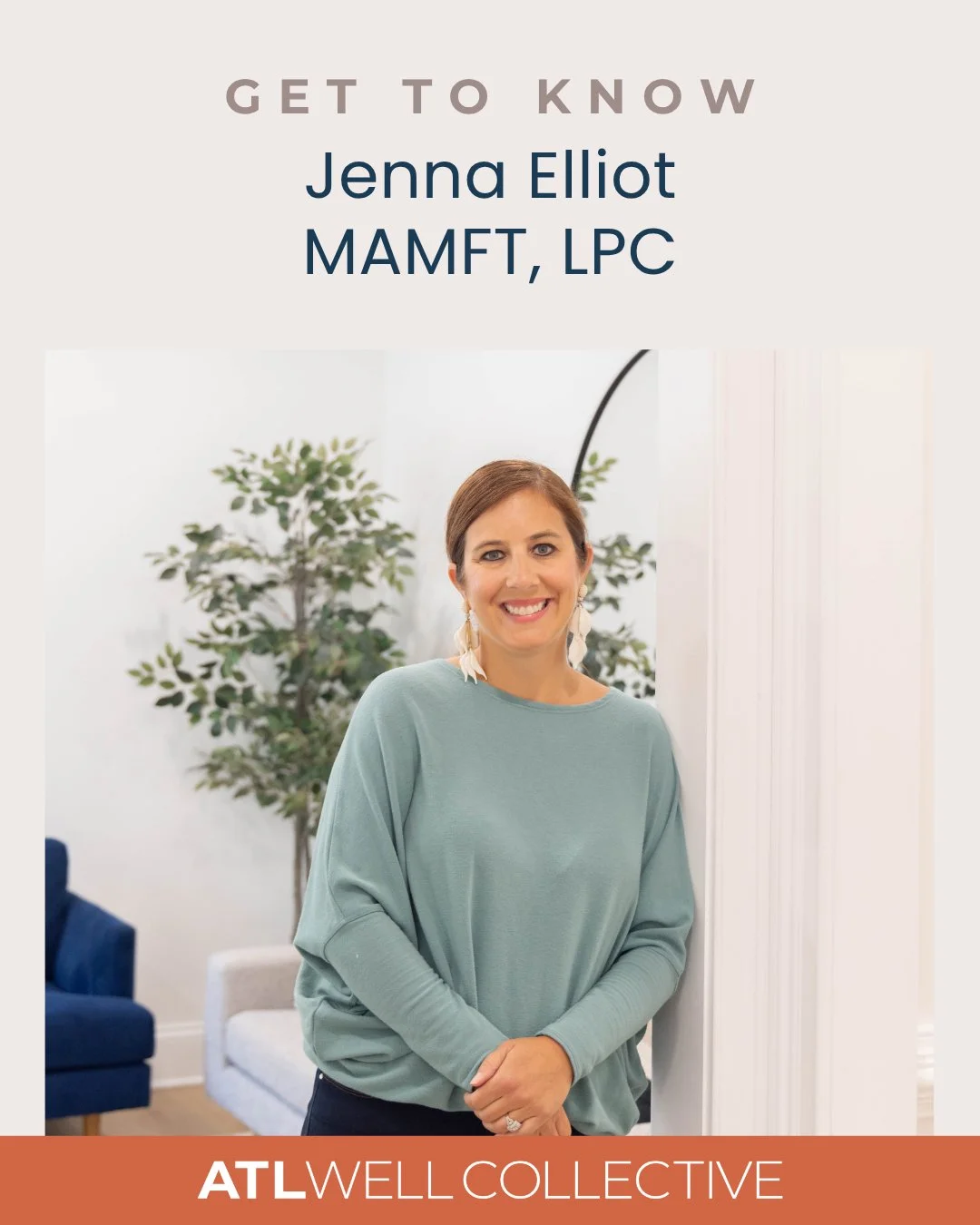 Meet Jenna Elliott, LPC in Marietta!

With over 15 years of experience, Jenna provides a safe, warm space to help you navigate anxiety, relationships, grief, and more, guiding you toward healing and wholeness.

Learn more about Jenna at atlwell.com/j