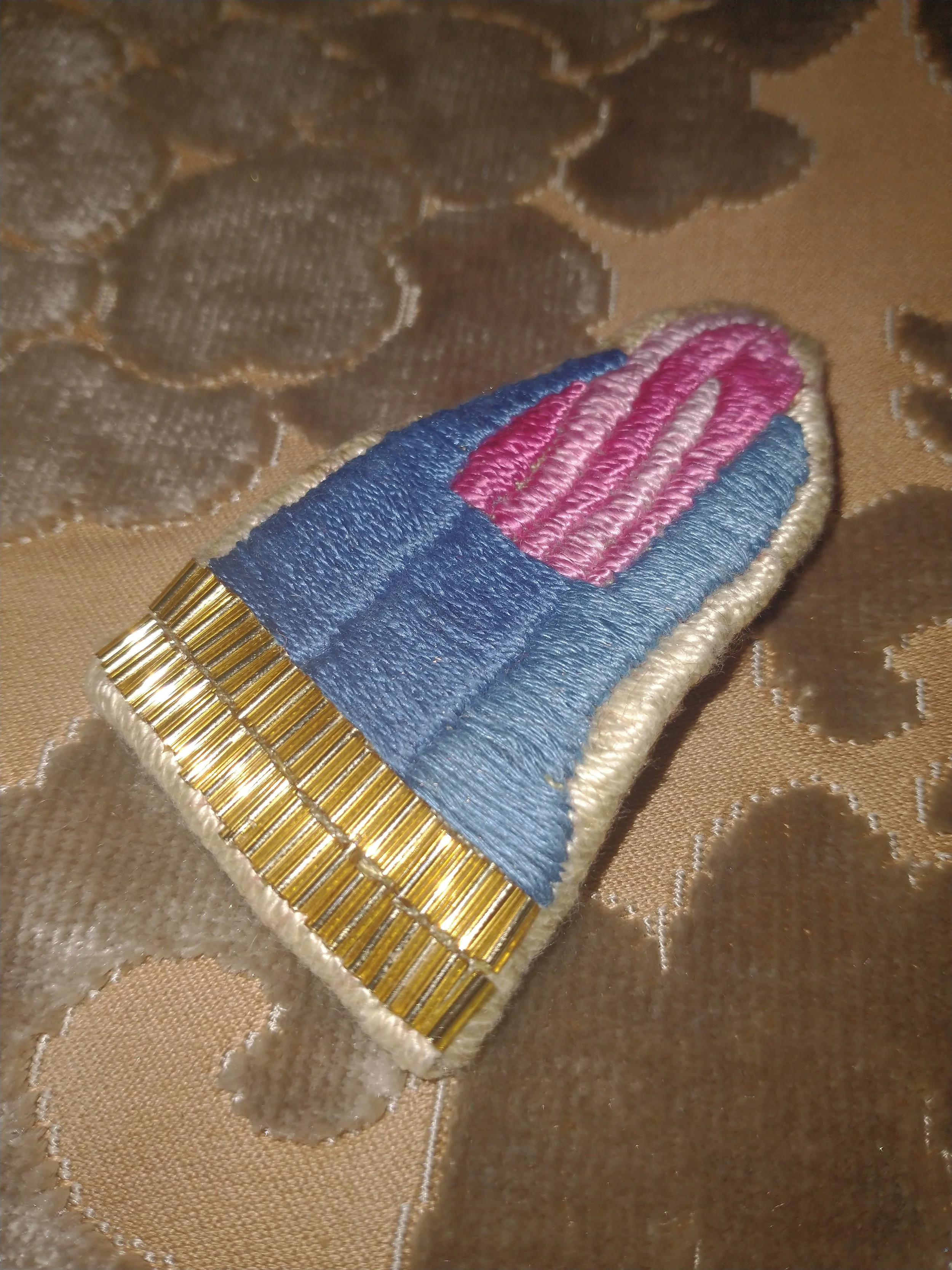 unique embroidered brooch handmade pin badge