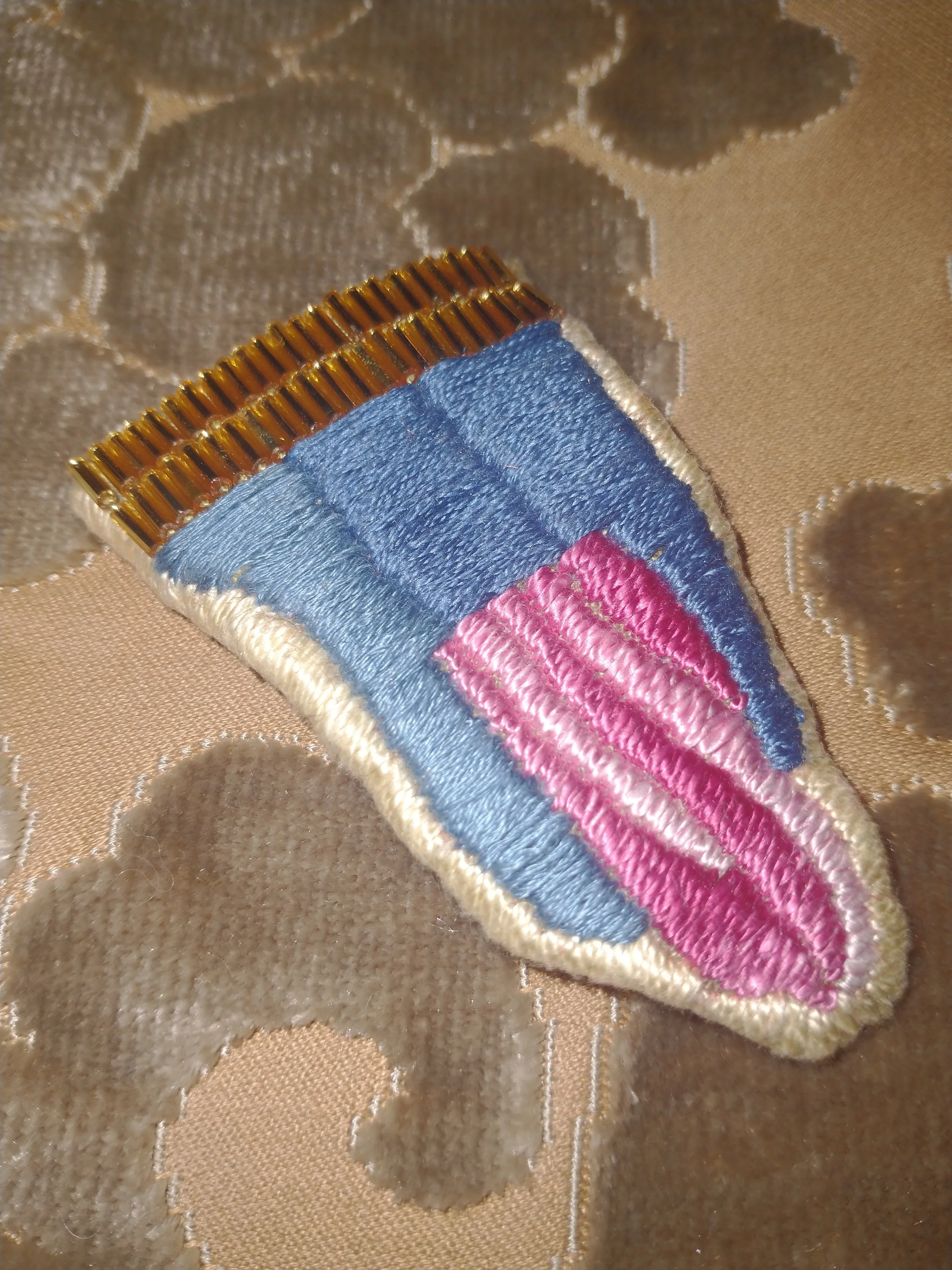 unique embroidered brooch handmade pin badge