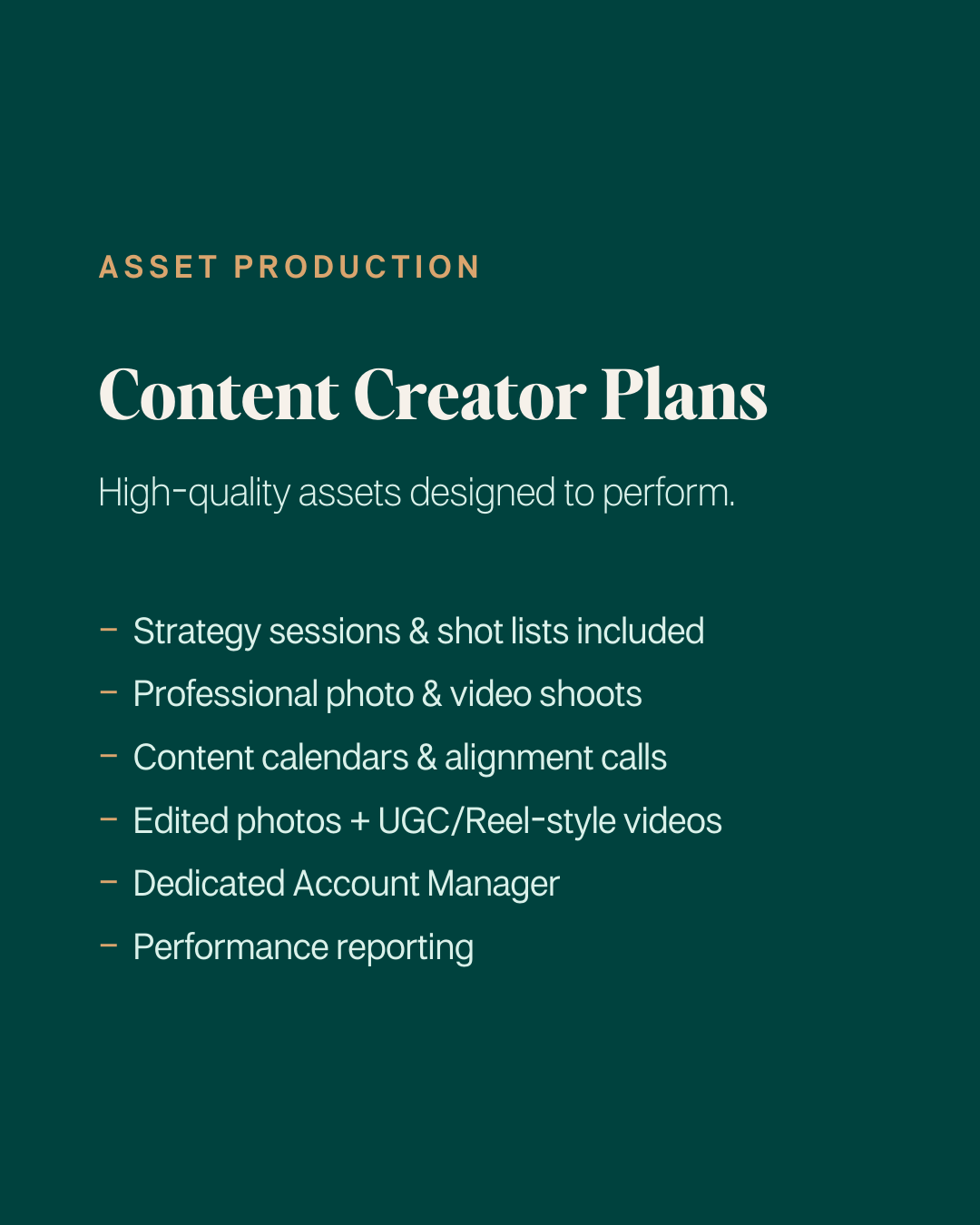 Content Creator Plans