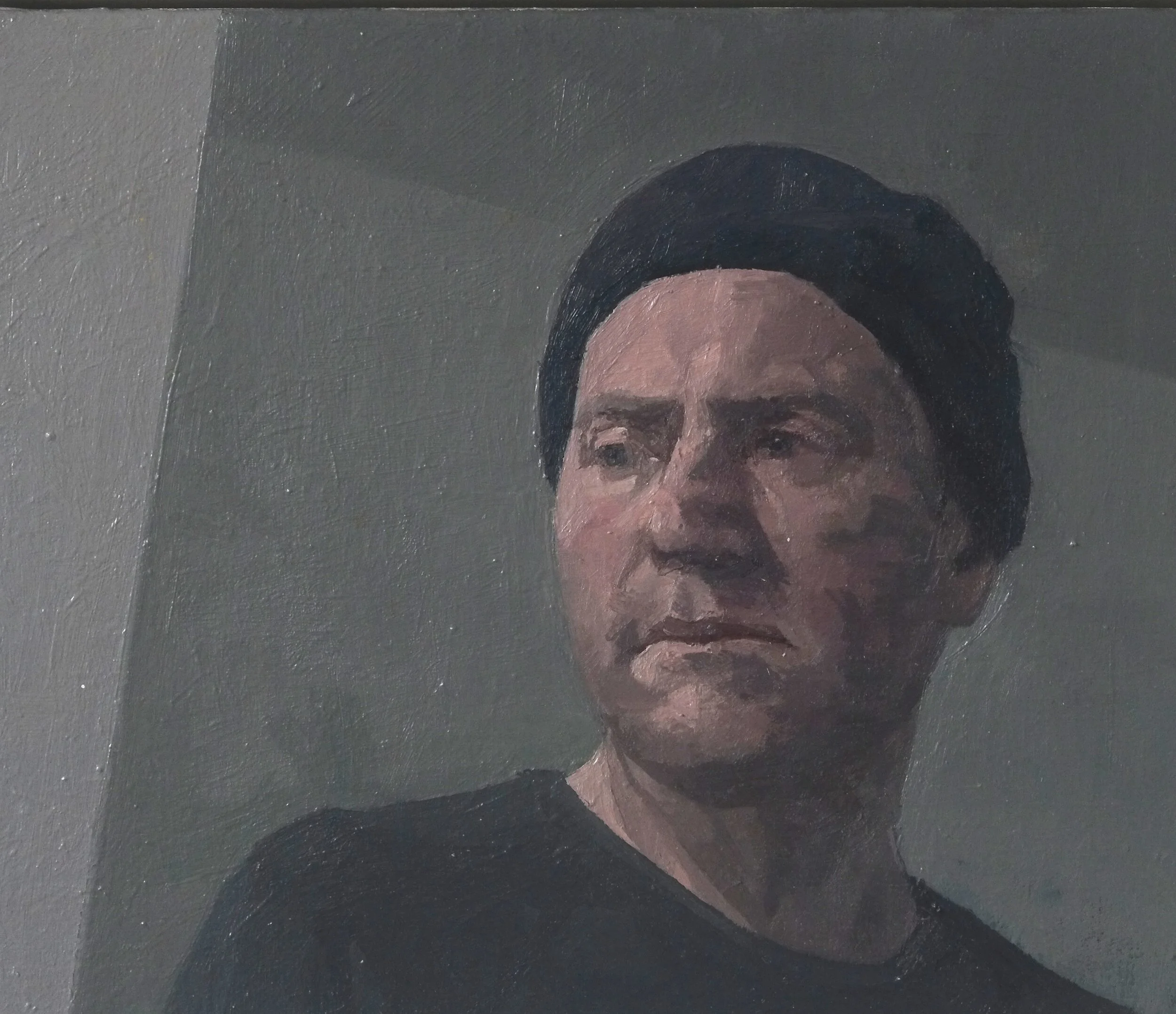 Self wearing a black hat
