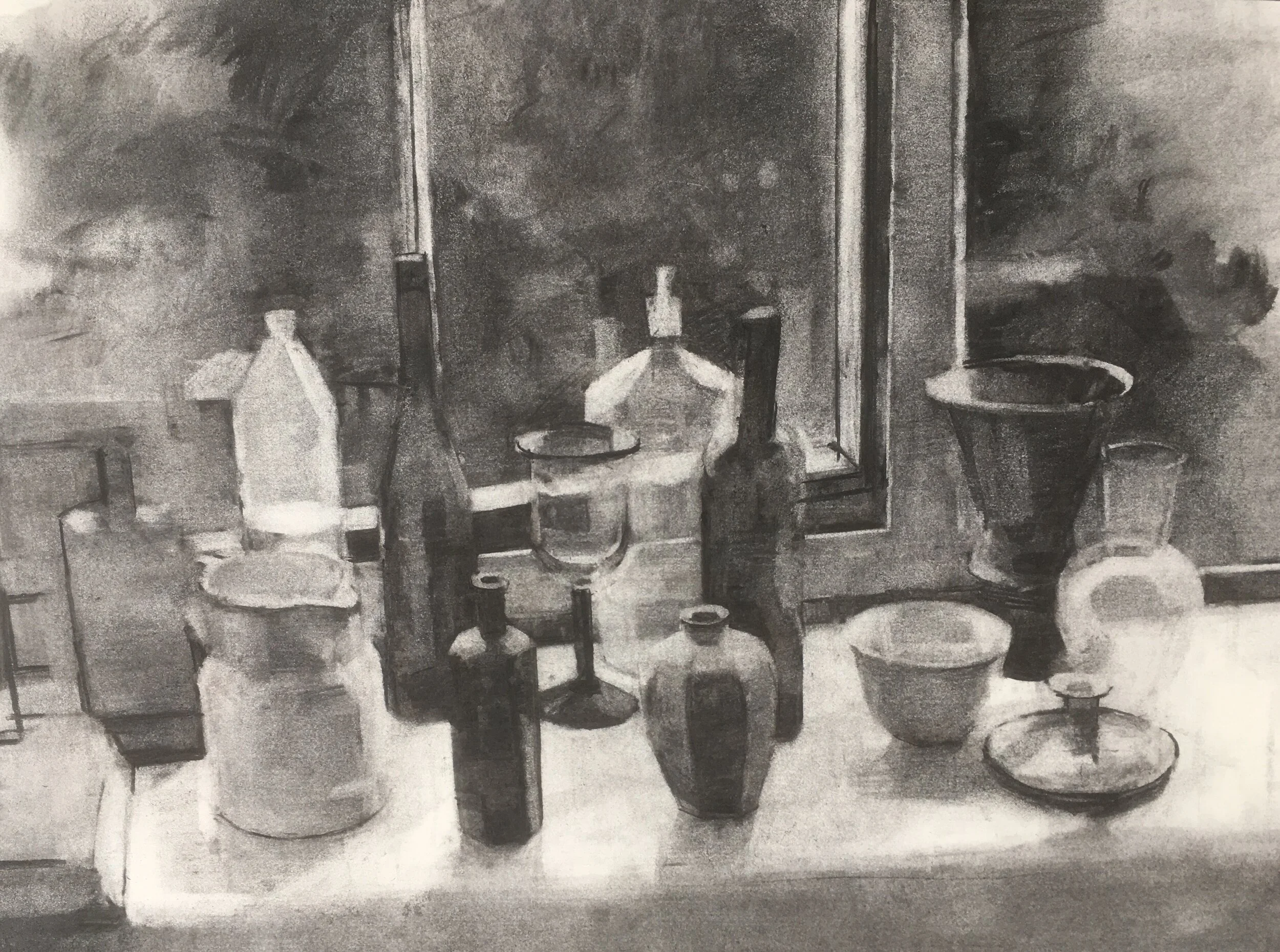 Arrangement on a window ledge