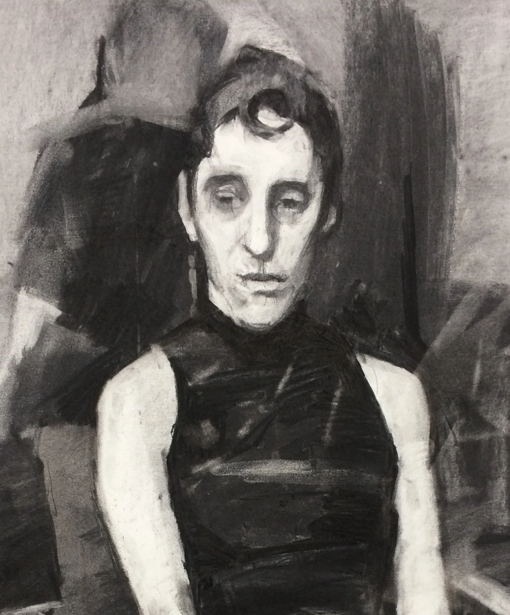 Woman with kiss curl