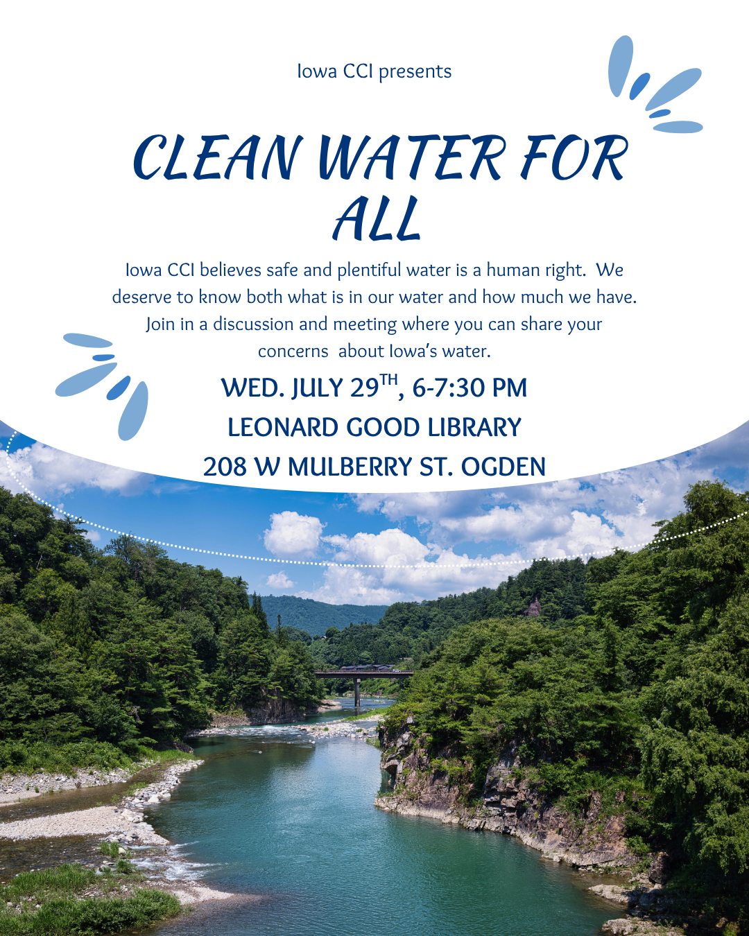 Water in Iowa - Community Discussion and Meeting
