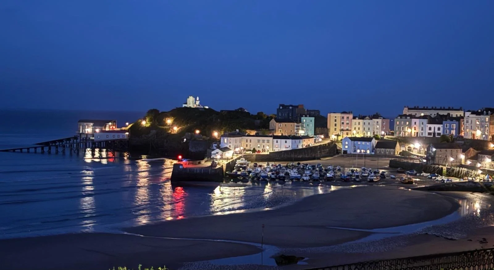 View from balcony at night