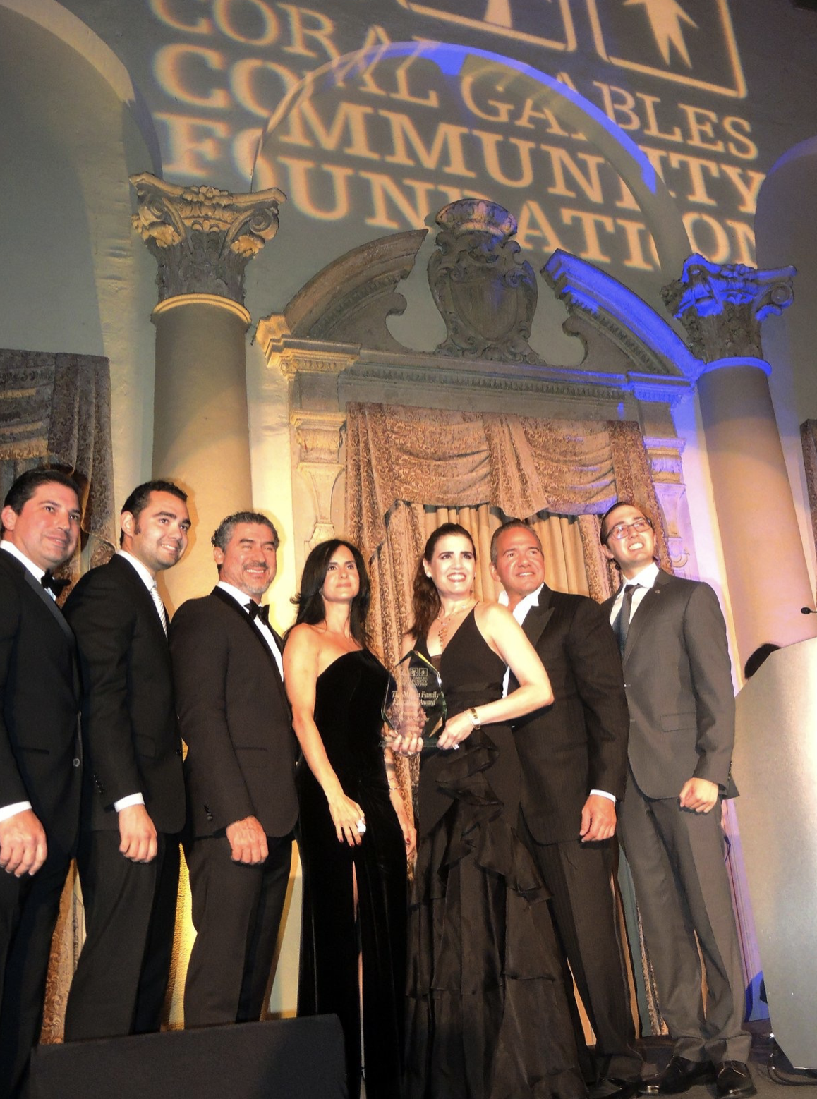 The José Milton Foundation and the Milton family receives the Education Award from the Coral Gables Community Foundation.