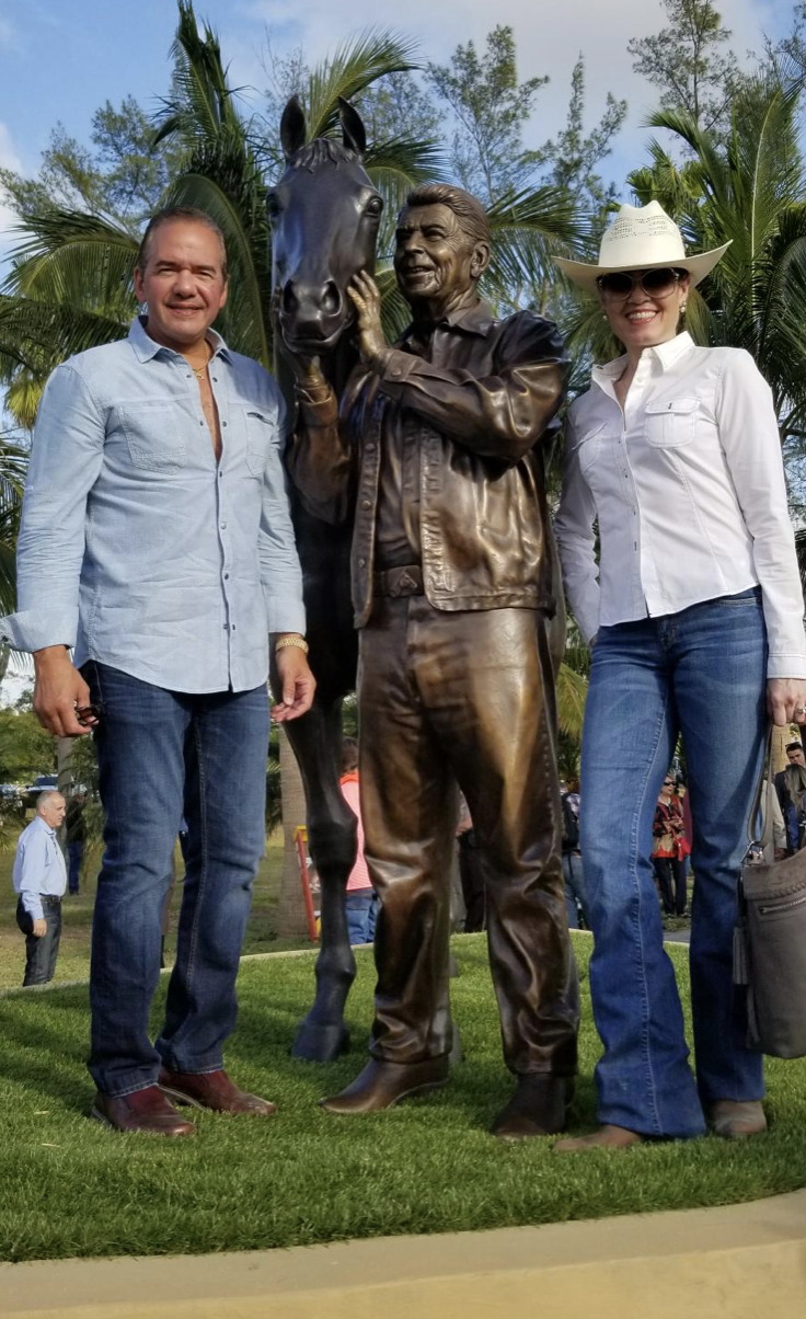 The reveal of the Ronald Reagan monument.