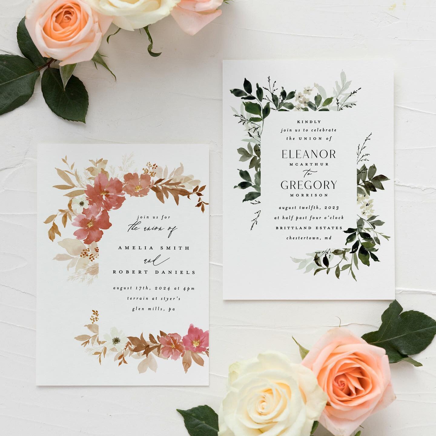 Longer days have me feeling optimistic, even if we're expecting snow in Scotland this week! Looking forward to spring blooms and spending time outside.⁠
⁠
I designed these wedding invitations for @minted challenge in late autumn, and I think they'd b