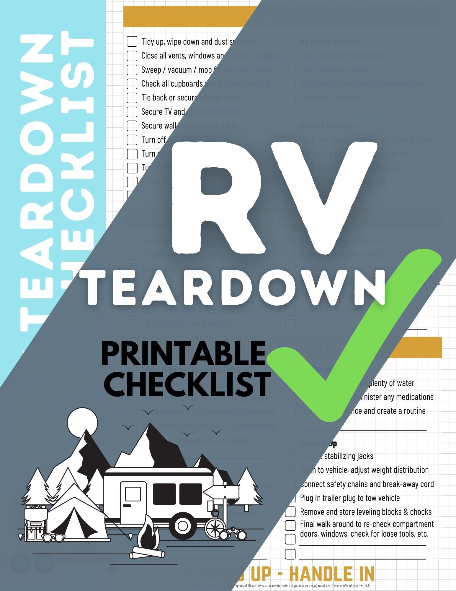 RV Teardown Printable Checklist