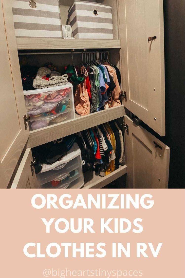 Kids Closet Organization in the RV