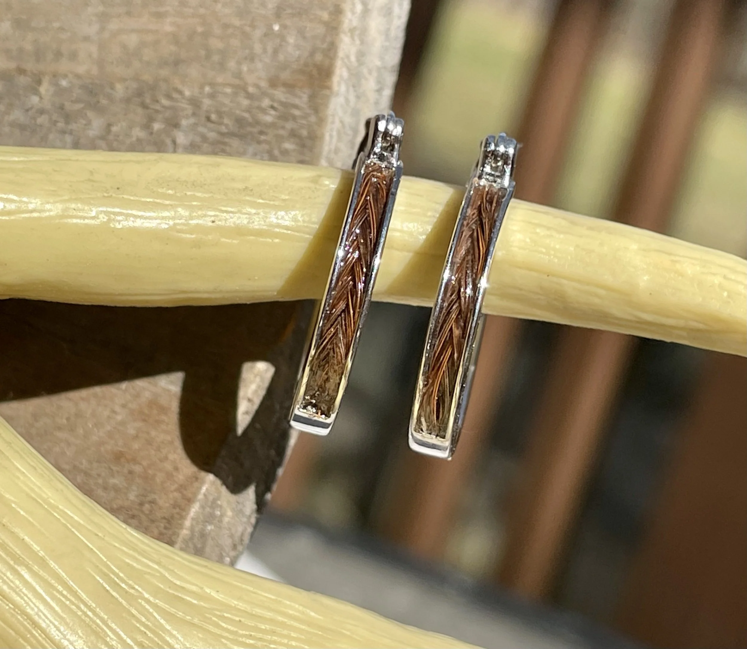 Braided Horse Hair Earrings