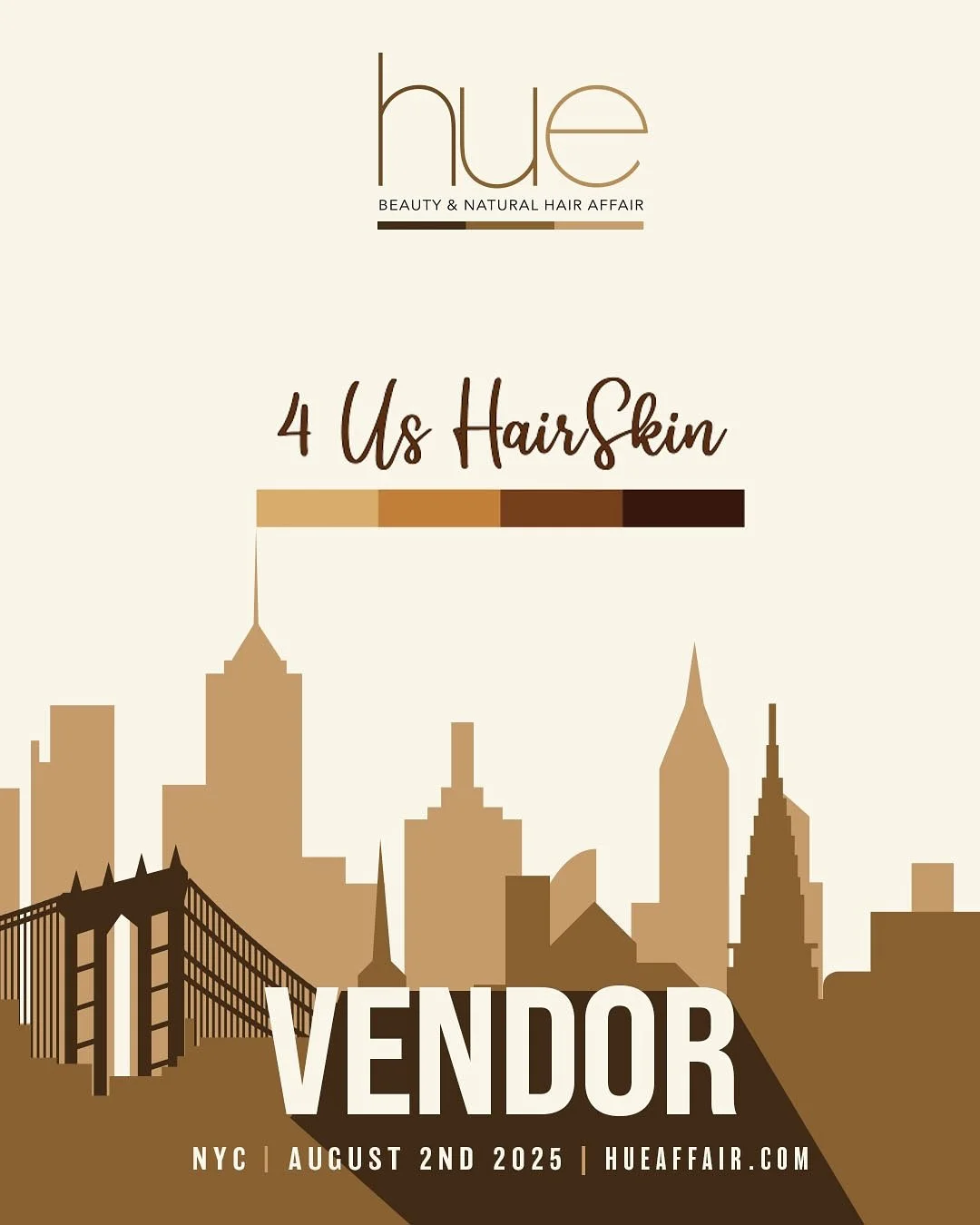 The HUE AFFAIR is just a few days away! 🤎✨

This Saturday we&rsquo;ll be at @hueaffair celebrating Black beauty, business, and community &mdash; and 4 Us HairSkin will be in the building as a vendor! 🤎

Stop by our table to say hey, shop some exclu