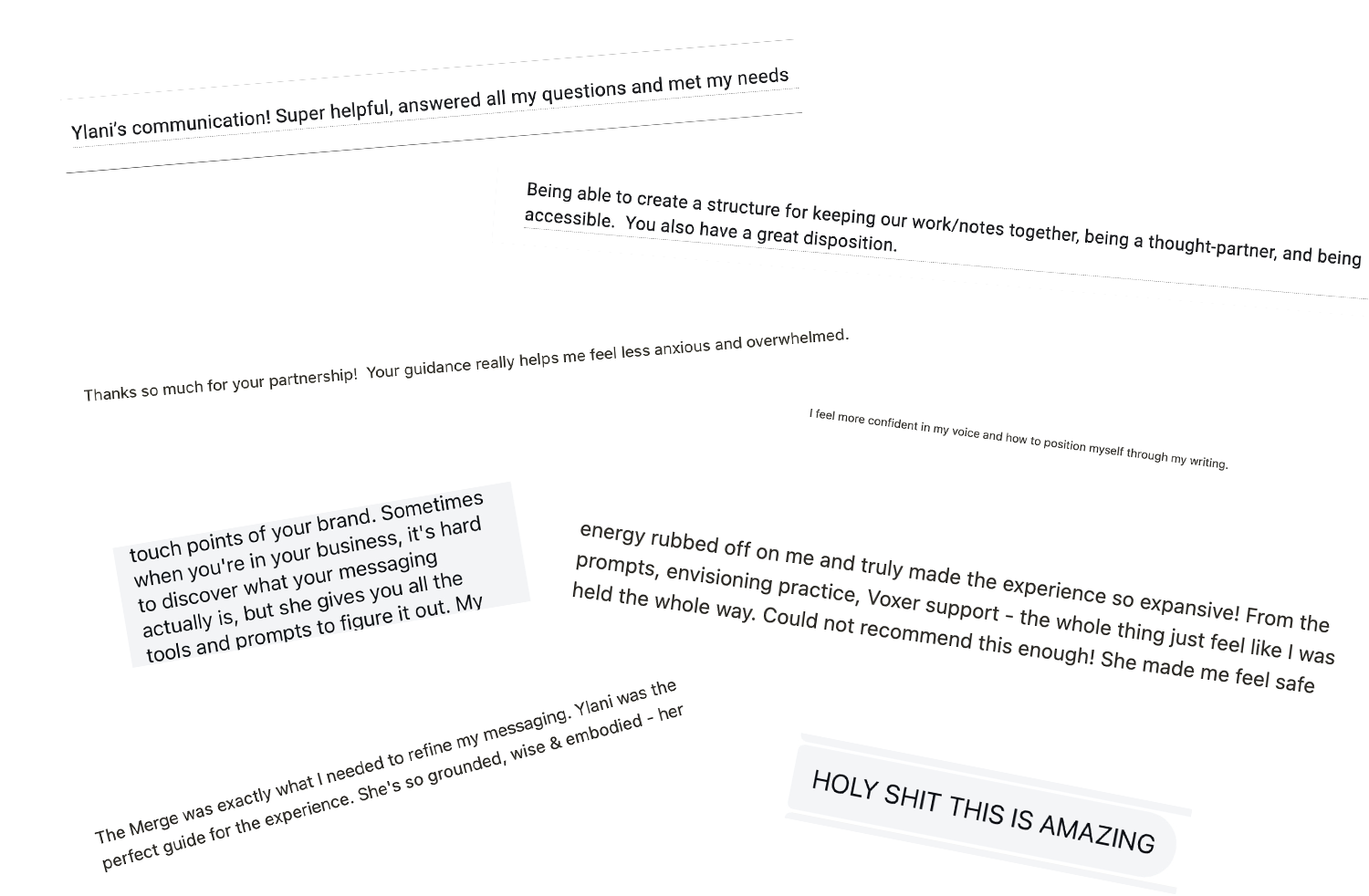 Ylani Estwick testimonials