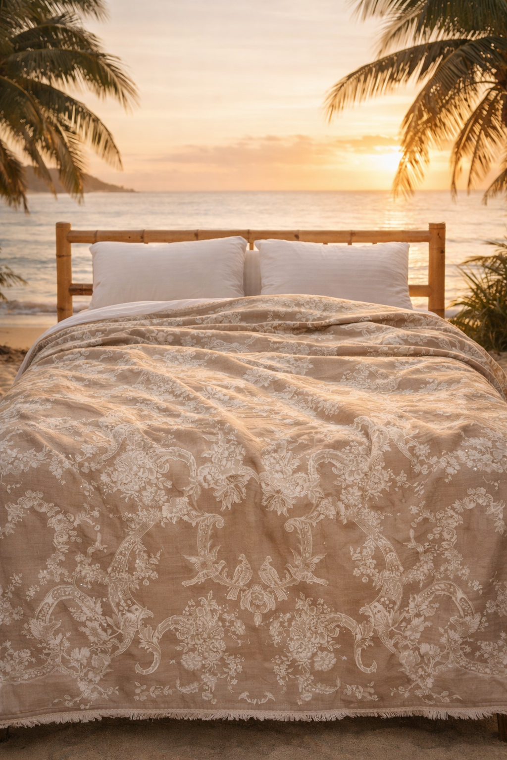 sengeteppe i silke og kashmir