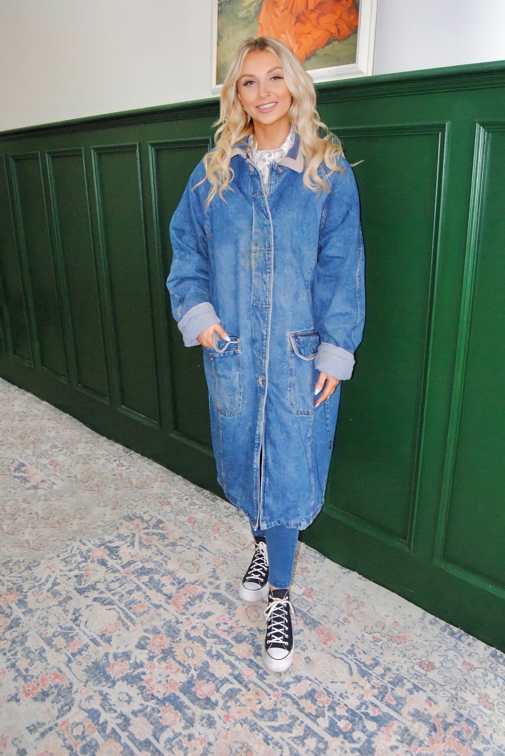 Original 1980s Long Denim Coat — Rustic Runway Vintage