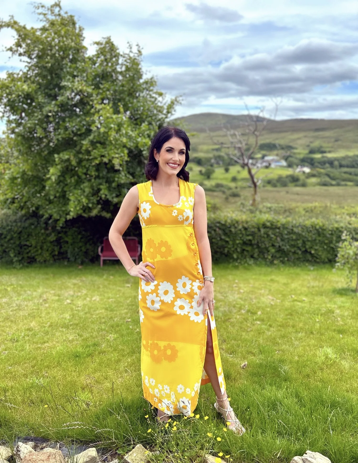 vintage floral yellow dress Plus Size Hibiscus Print Heidi 3X This long dress is styled with a soft skirt that offers a flattering fit. Clothing : Mini Dresses :
