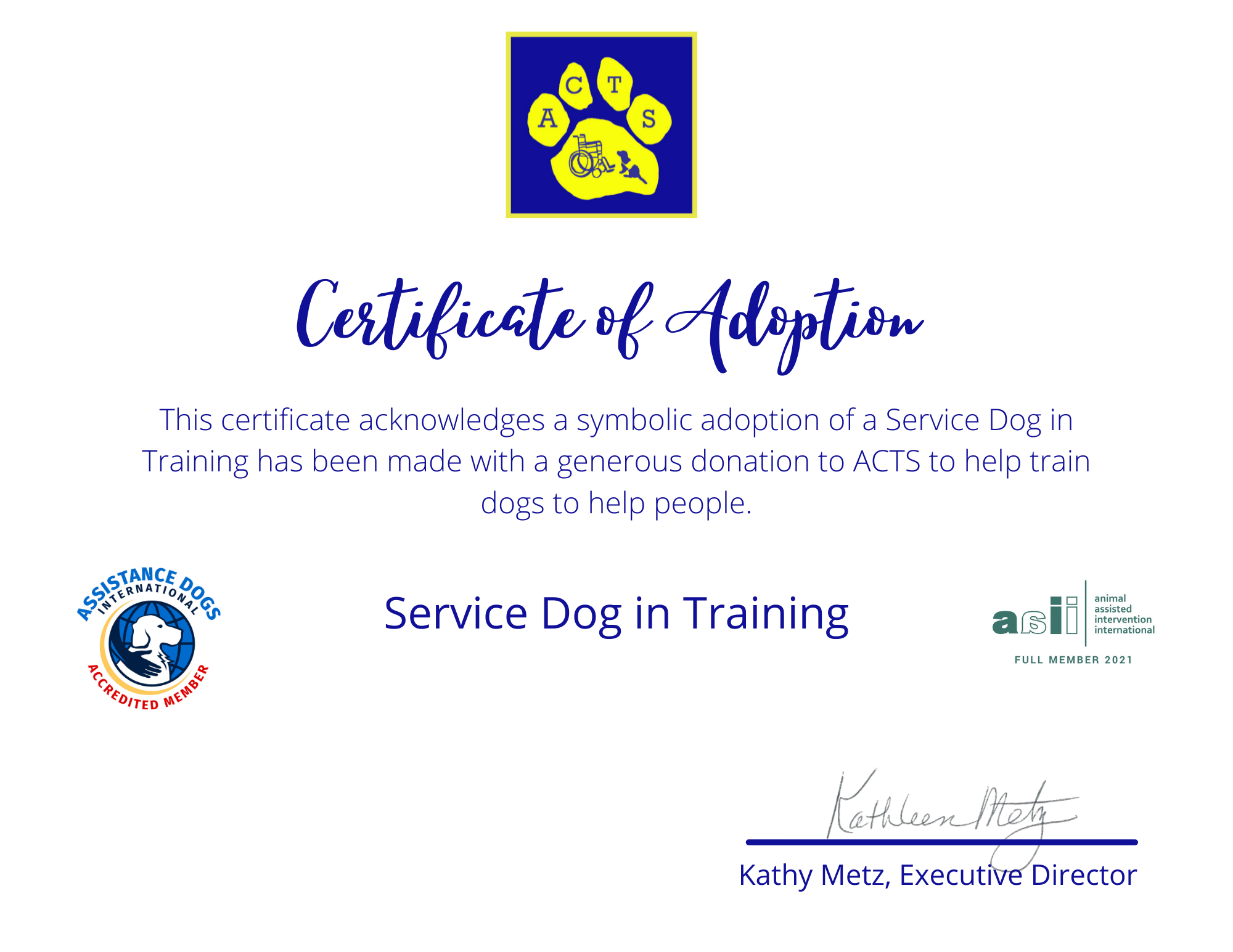 Adoption Certificate service dog in training .png
