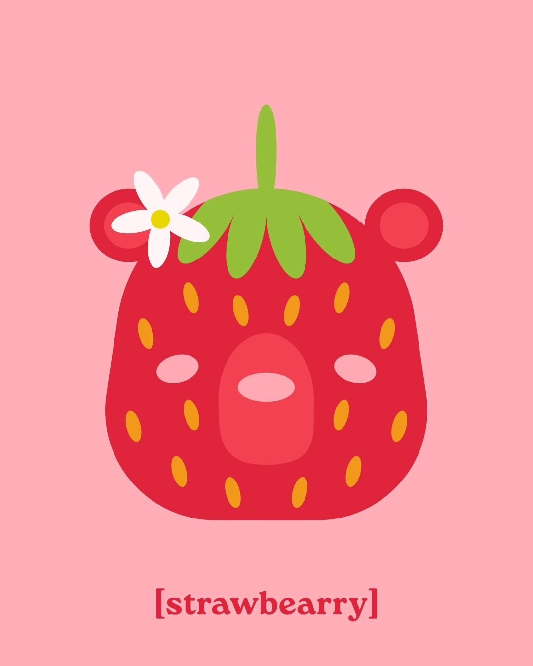 🐻 I'm partial to blueberries but strawberries are just too damn cute 🍓 vector illustration made with adobe illustrator 🩷
