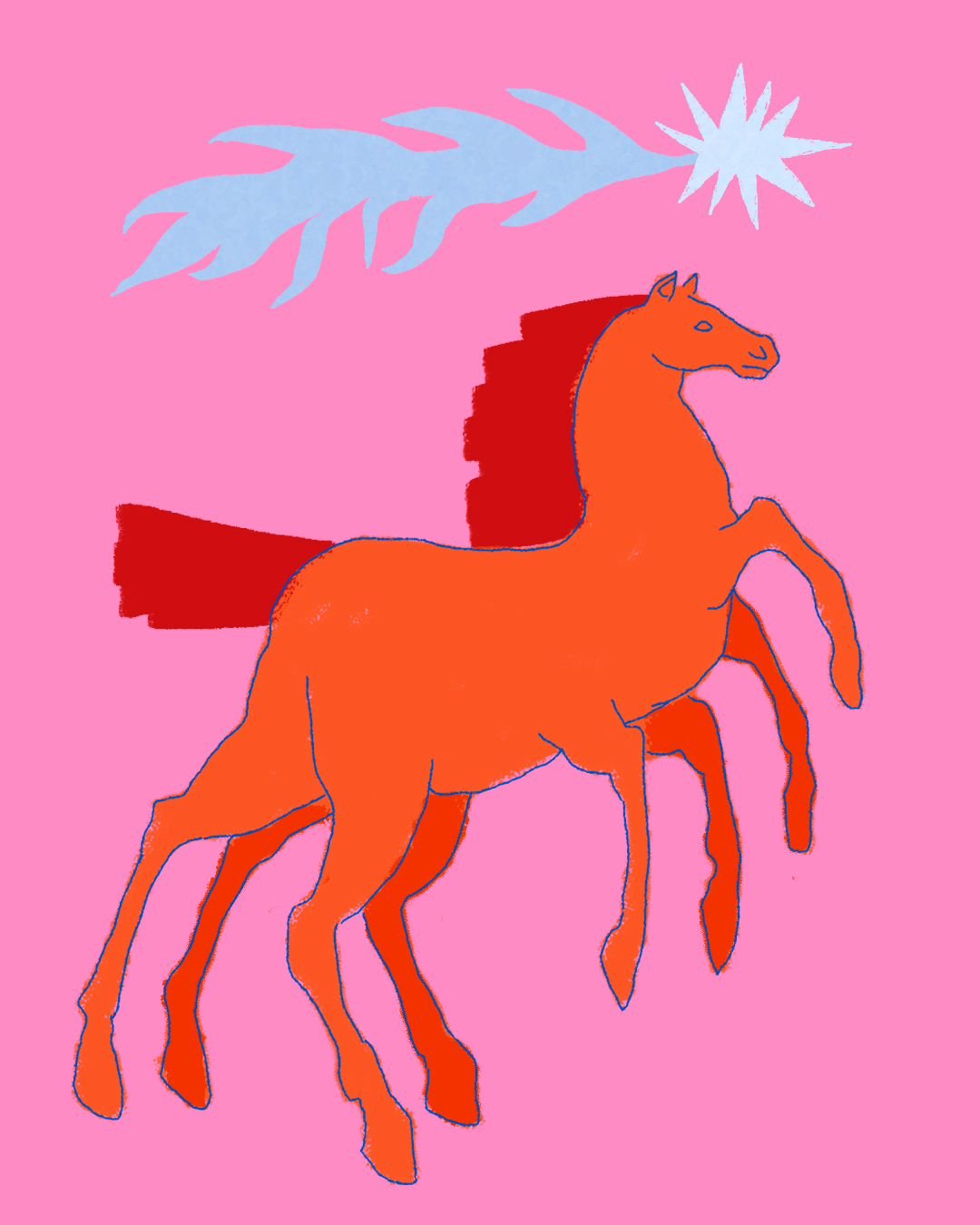 Did you know Sleipnir means Slippy 🐎

Every time i try to do art without pink it just doesn't look right, until i add pink. 🌈🩷

#illustration #kuvitus #kuvittaja