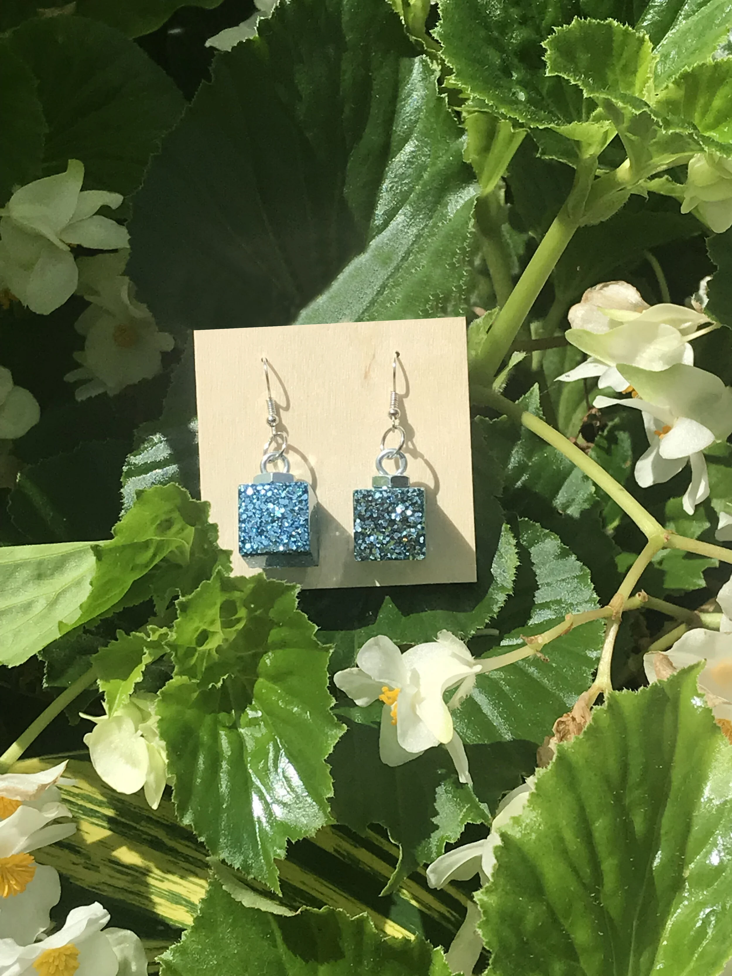 The Cubes -Blu Earrings