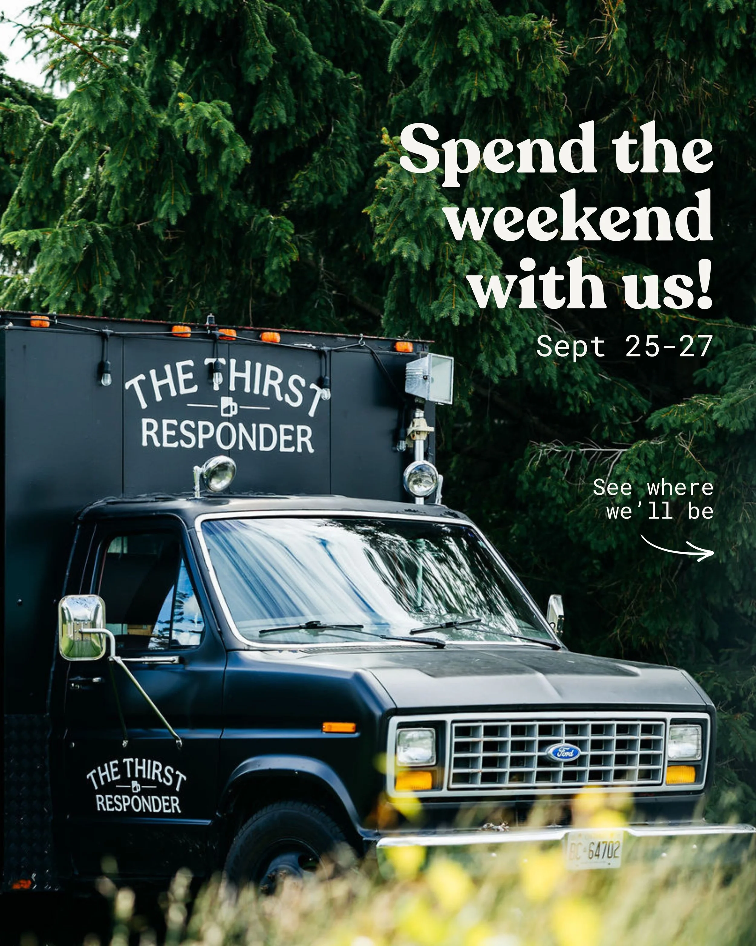Spend the weekend with us. 🥳 

We&rsquo;re on the road September 25&ndash;27, pouring at some iconic events you don&rsquo;t want to miss! 

&rarr; Carp Fair | September 25&ndash;27 (with @dunrobindistilleries) 
&rarr; Lombardy Rodeo | September 25&n