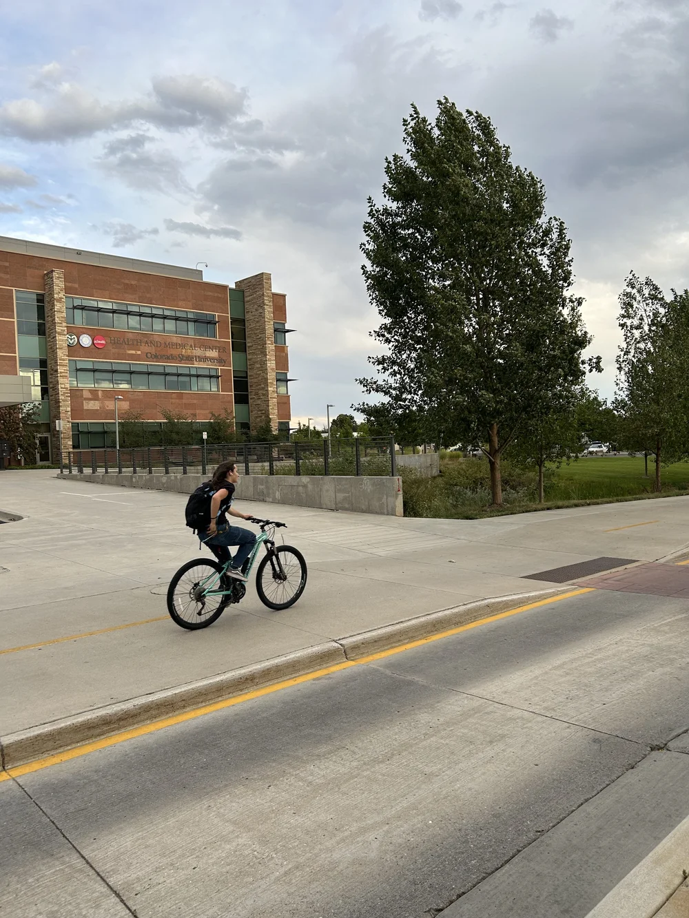 Bike rider on multi-use path