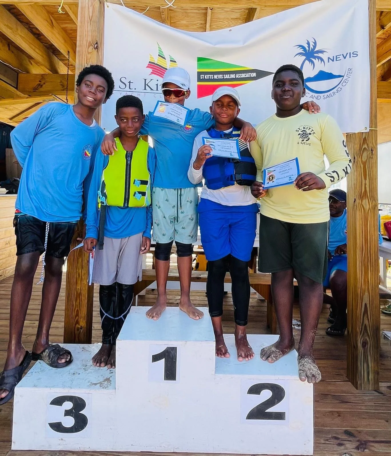 What a weekend at beautiful Oualie Bay! 🌊 Hosted by Nevis Aquatic &amp; Sailing Center with the SKN Sailing Association, 15 young sailors from Nevis and St. Kitts competed in Optimists, RS Fevas &amp; Lasers over 11 exciting races.

💨 Day 1: Strong