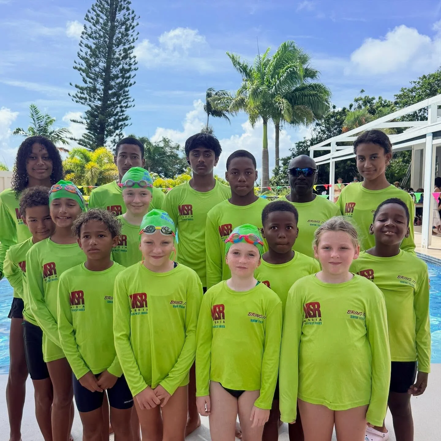 Today the team came together for the 2nd Time Trials held by the @sknaquaticsfederation at @montpeliernevis 
All our swimmers did an amazing job today! Their energy, support for one another, and pride in representing Bring It Swim Club truly stood o