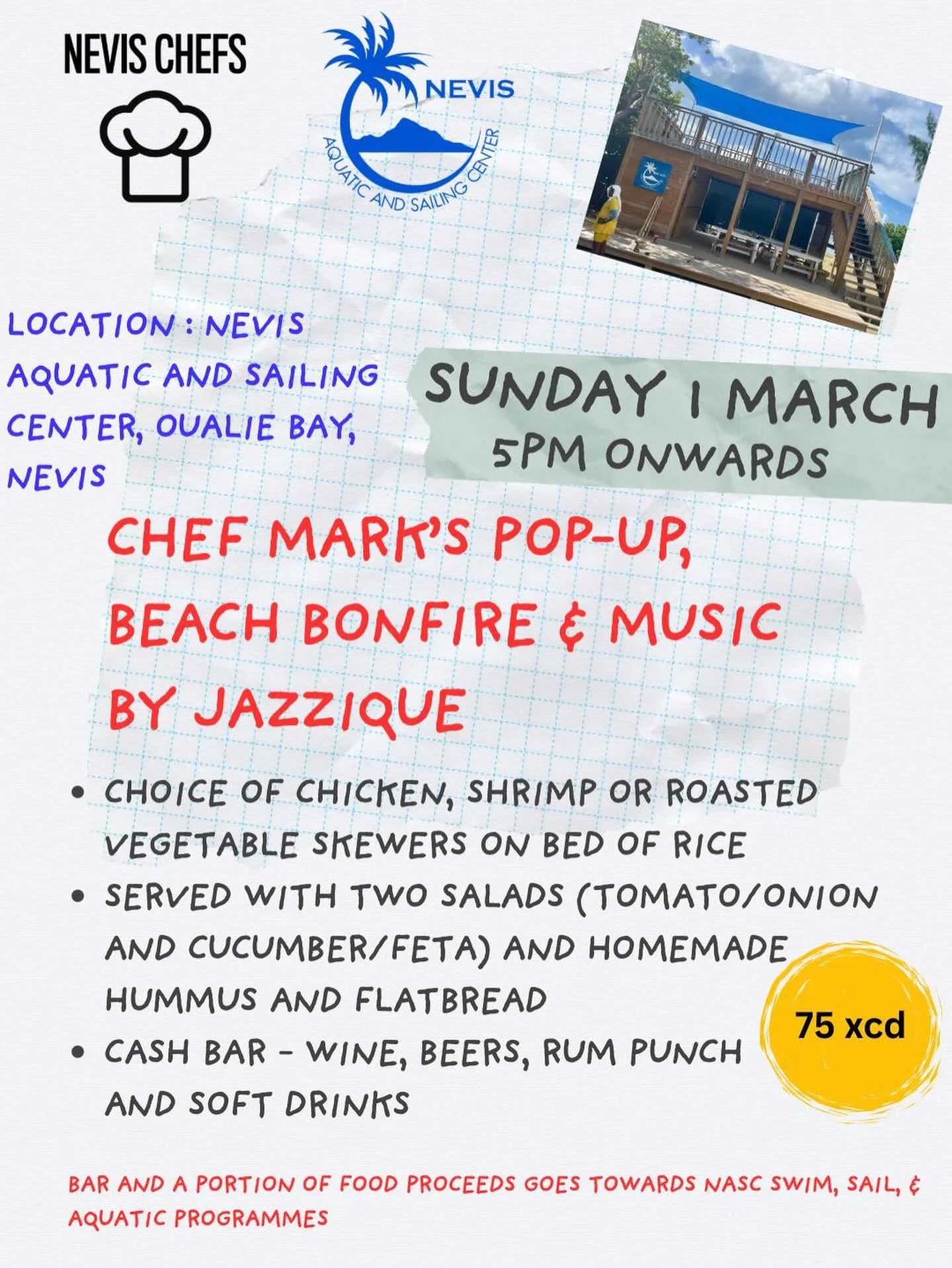 Tonight tonight tonight! Come join us! We&rsquo;ve got marshmallows for the fire, Jazzique on piano, the brilliant Chef Mark and his crew on the grill and cold drinks for sale.  We hope to see you there!!!