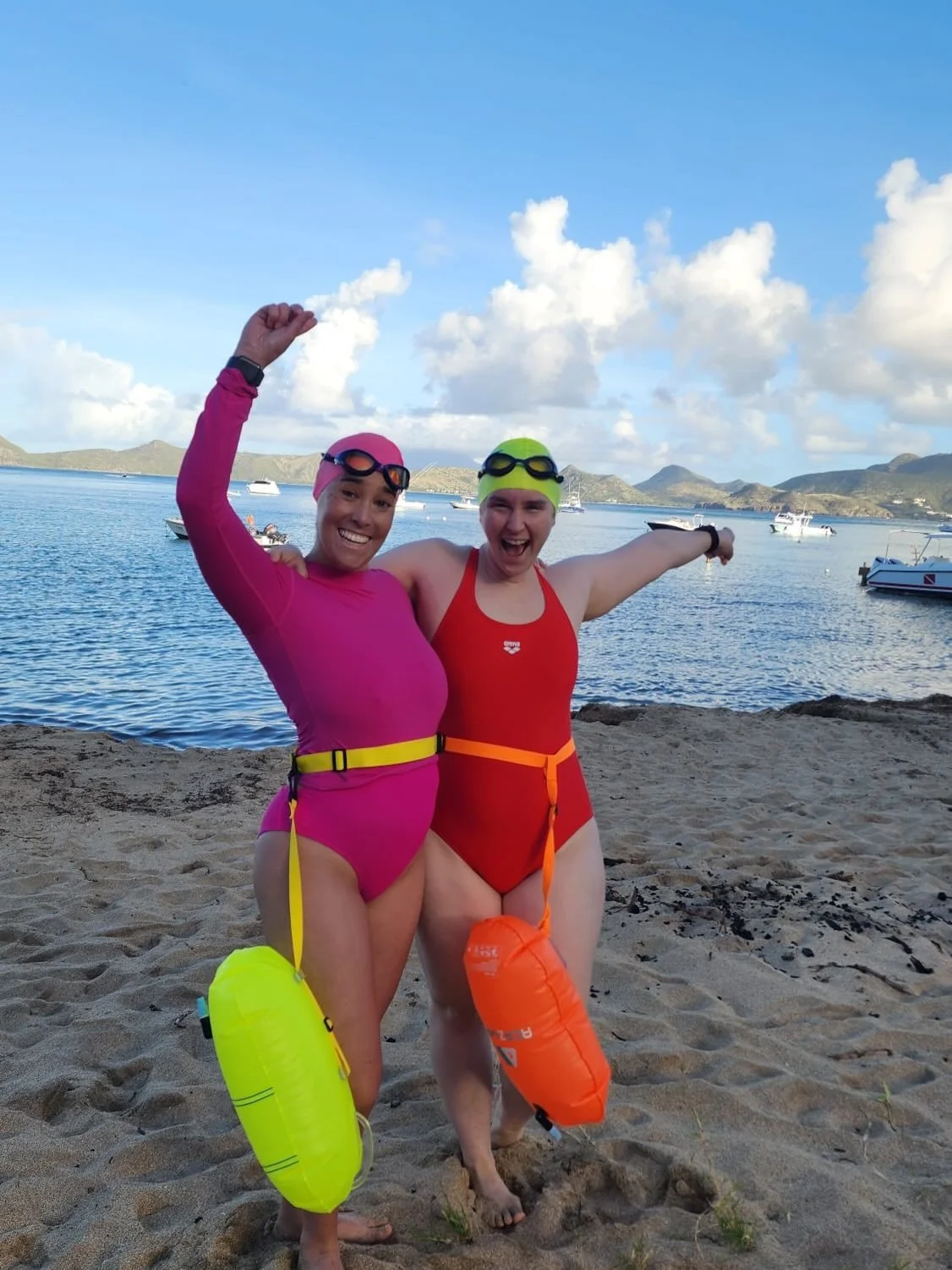 Huge congratulations to @lydko and @chelseagelbart on successfully completing the Nevis to St. Kitts Cross Channel Swim! What an incredible achievement. We hope you enjoyed the beautiful conditions!

At the Nevis Aquatic and Sailing Center, we are pr