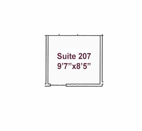 Layout of Suite 207 - Small Private Office
