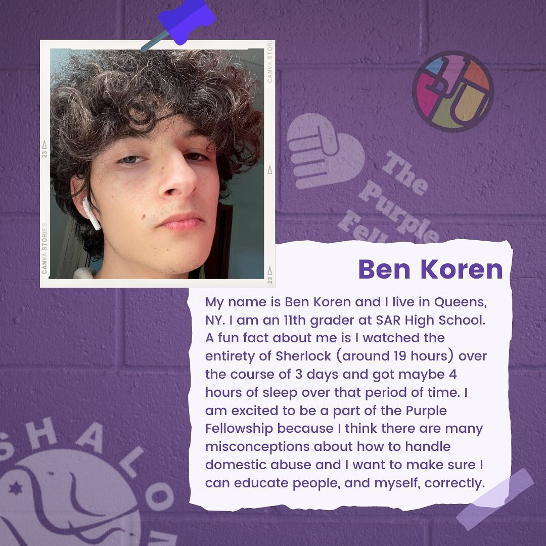 Meet Ben Koren, a junior at @sarhighschool and one the @shalomtaskforce Purple Fellows!