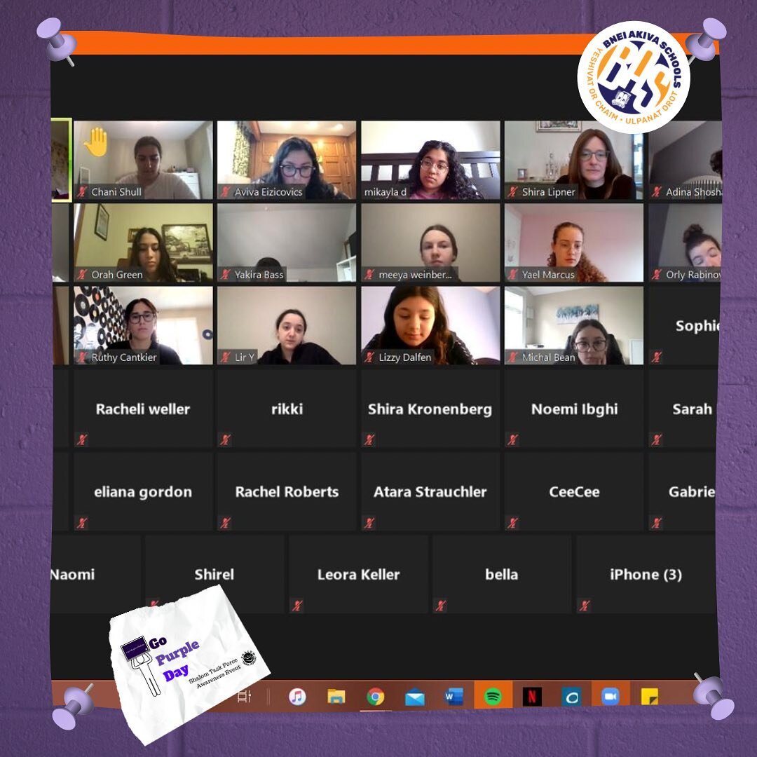 Check out these great pictures from Go Purple Day at Ulpanat @bastoronto ! Thank you to our Purple Fellow, Mikayla Daniel, Ms. English, and everyone who made the day such a success!
