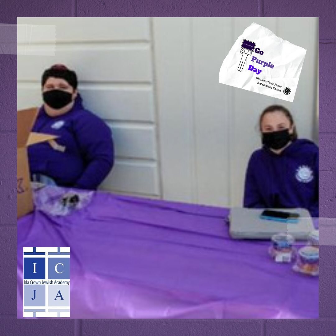 Check out these great pictures for Go Purple Day at @idacrown ! Thank you to our Purple Fellows, David Gaffen and Talia Jacobs, Rabbi Matanky, and everyone who made this day such a success!
