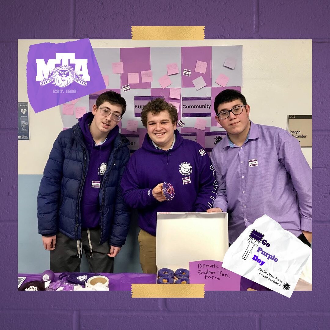 Check out these great pictures from @yuhsb Go Purple Day! Shout out to Aryeh, Avi, Eitan, and Isaac for planning the event!