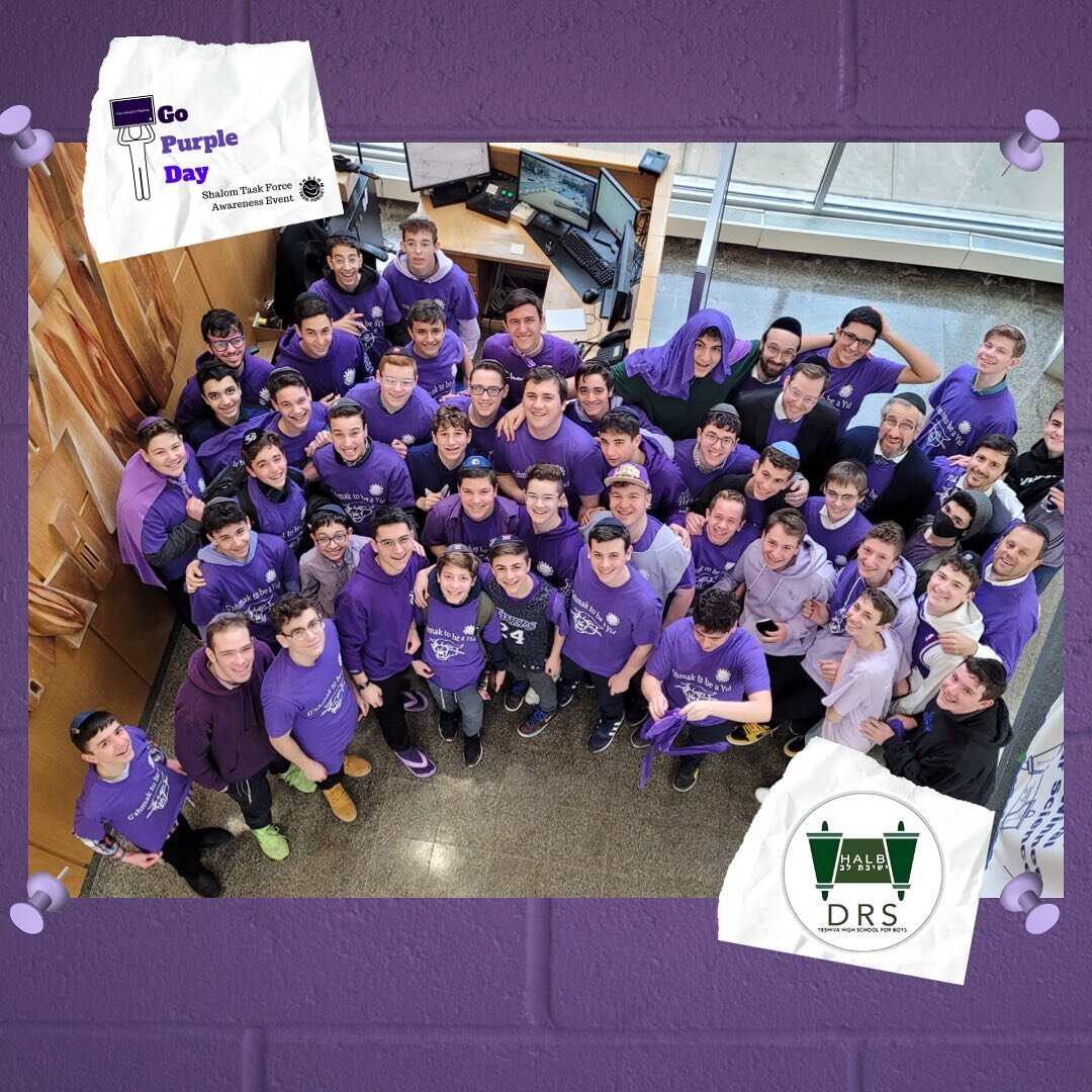 Check out these great pictures from @drshalb Go Purple Day! Shout out to Josiah, Shaya, Baer, Freddie, Shmuel, Abe, Raz, and Moshe for planning the event!
