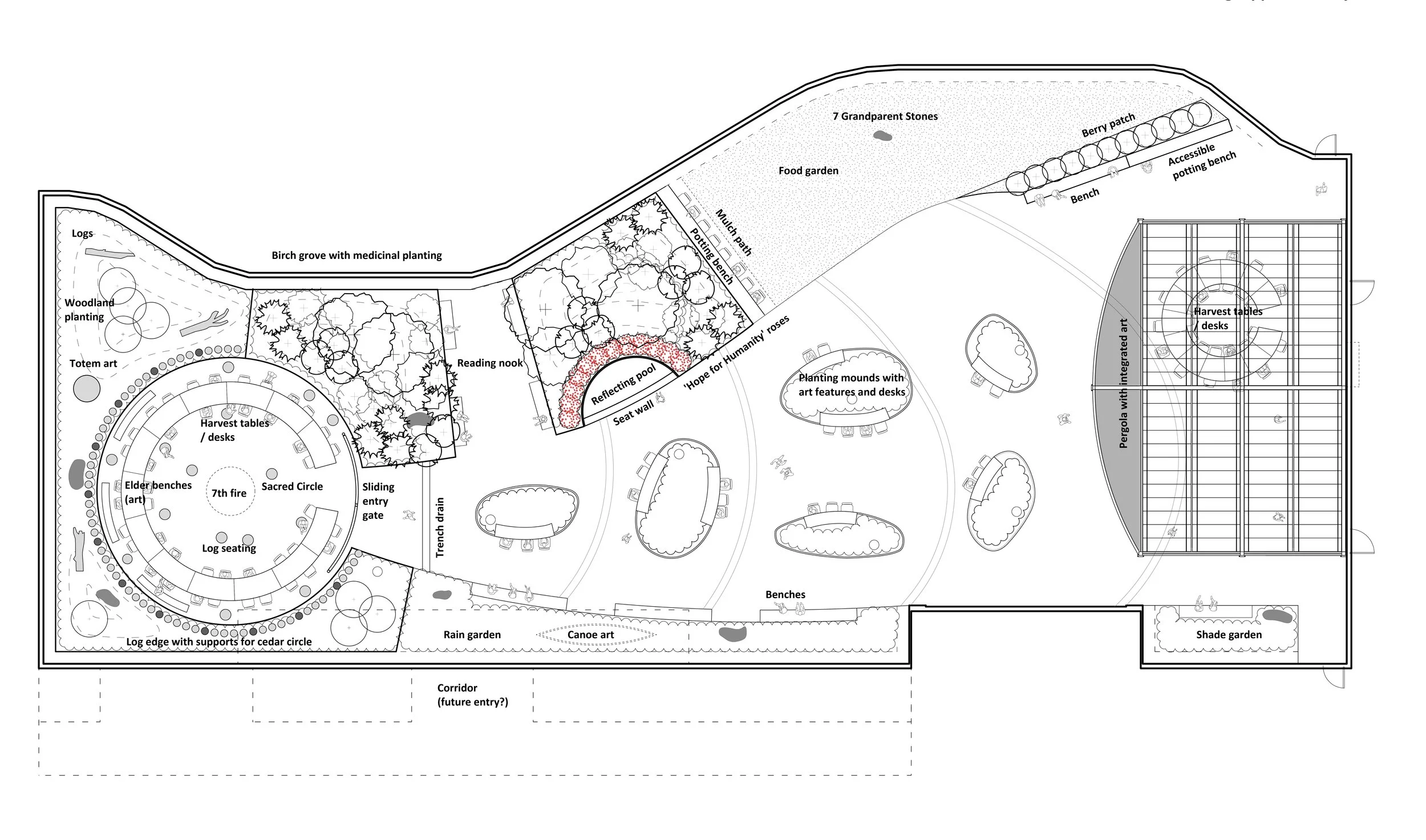 Healing garden phase 2 layout plan by SpruceLab