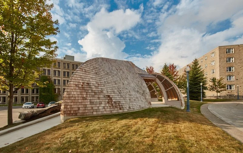 Exterior with walkway by Francis Fougere