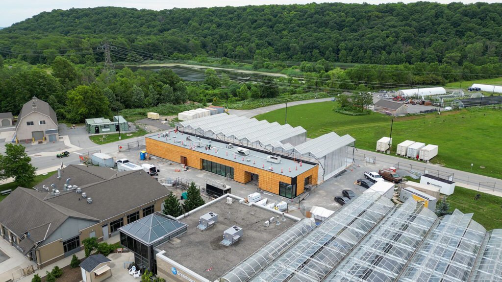 Aerial view of Greenhouse under construction (source: Niagara College