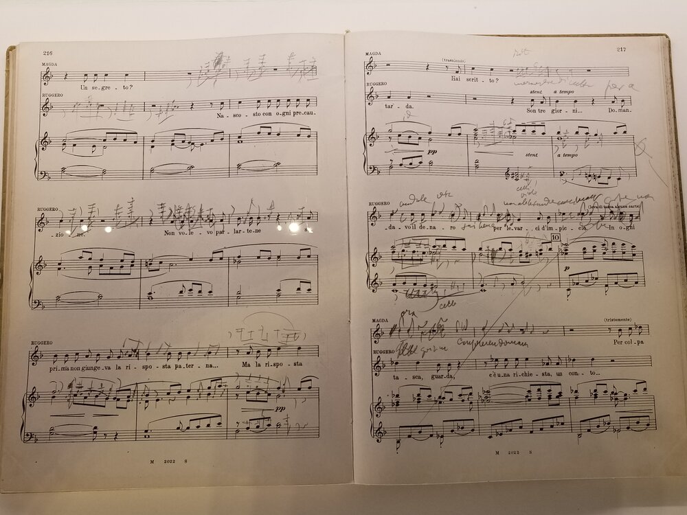 La Rondine- musical print revisions in il Maestro's hand