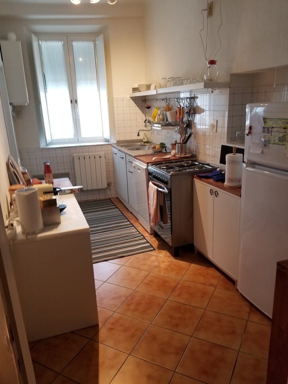 my little kitchen during my last stay in beautiful Lucca