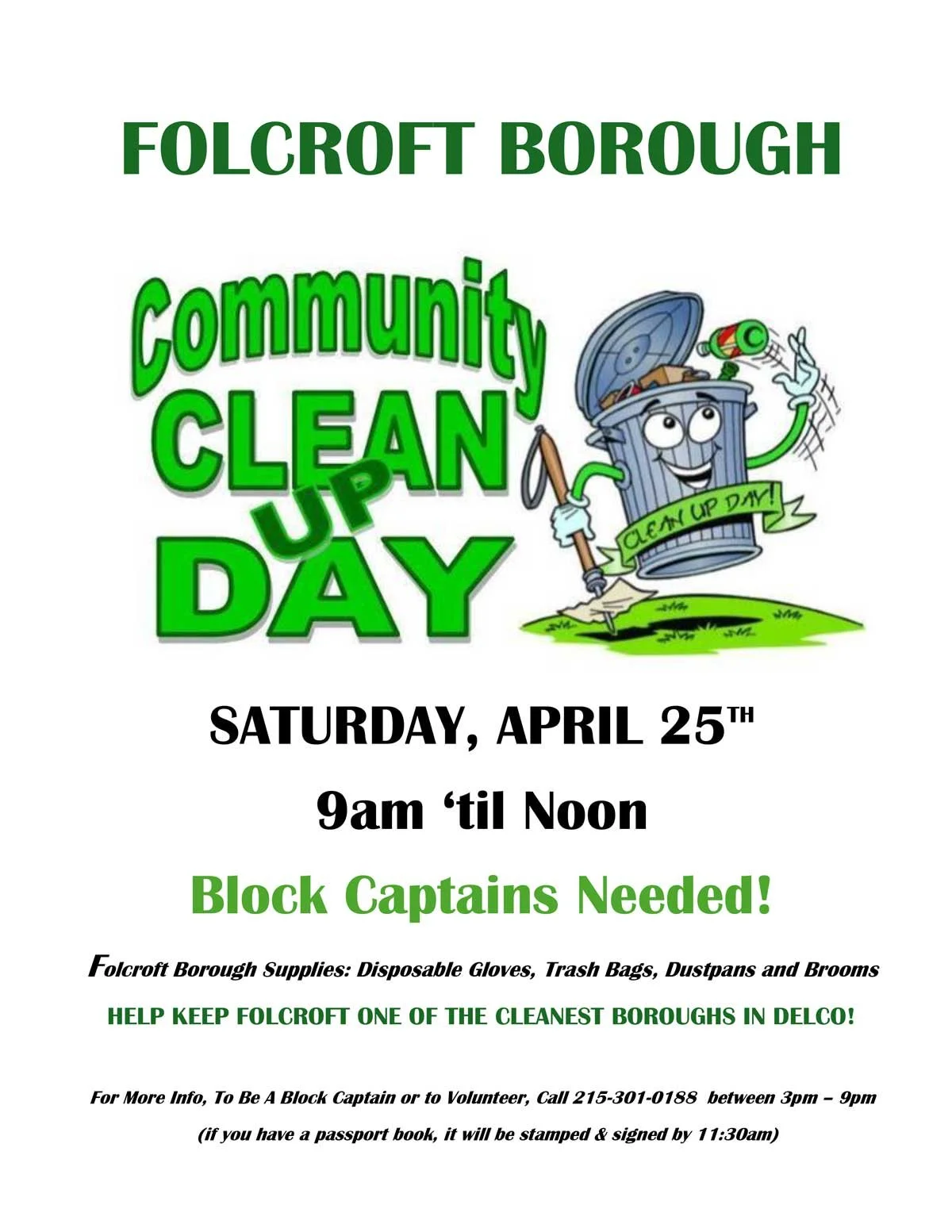 Folcroft Cleanup Day 2026