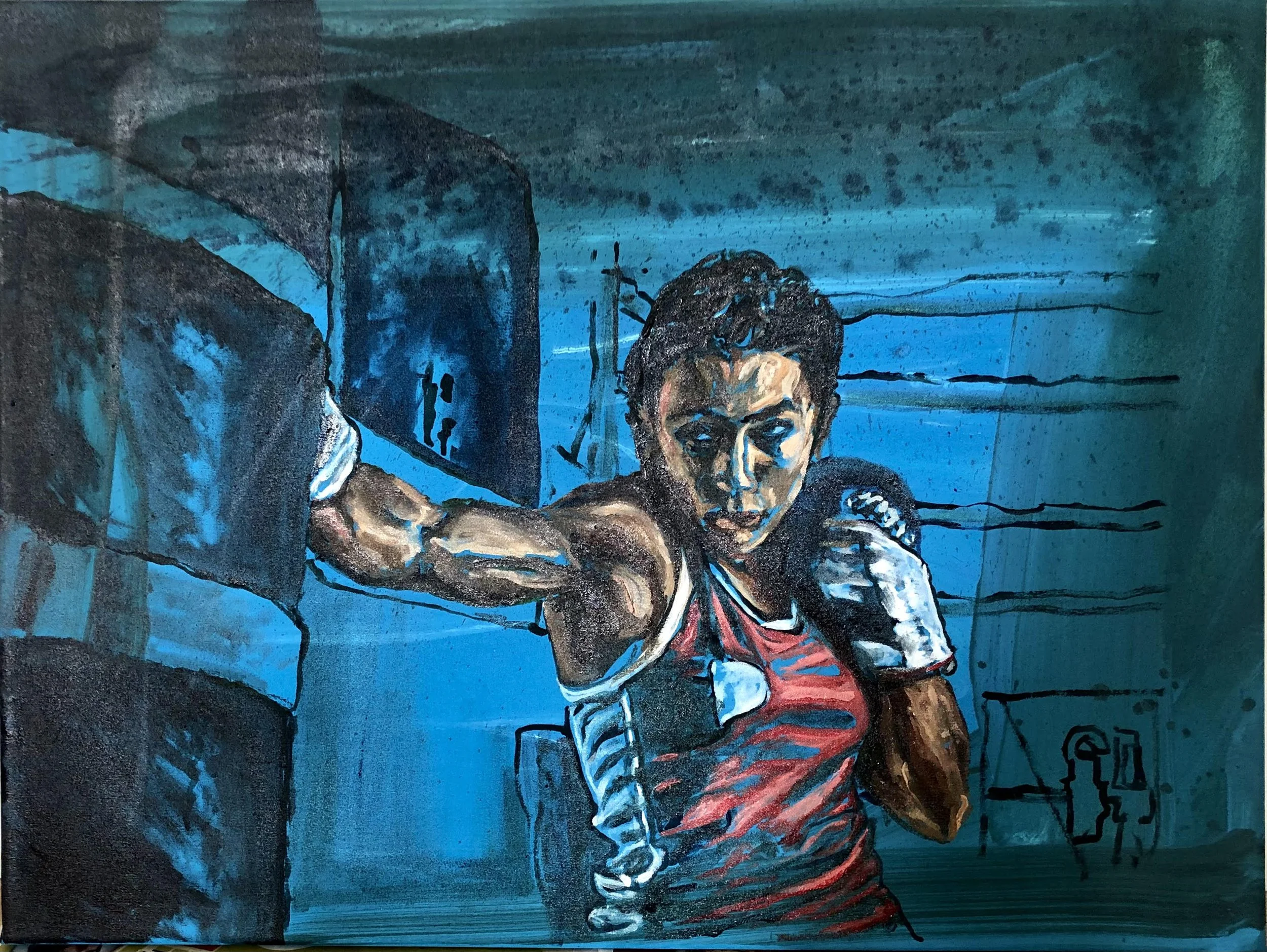 SKY GYM, 2026, acryl/oil on canvas, 60 x 90 cm