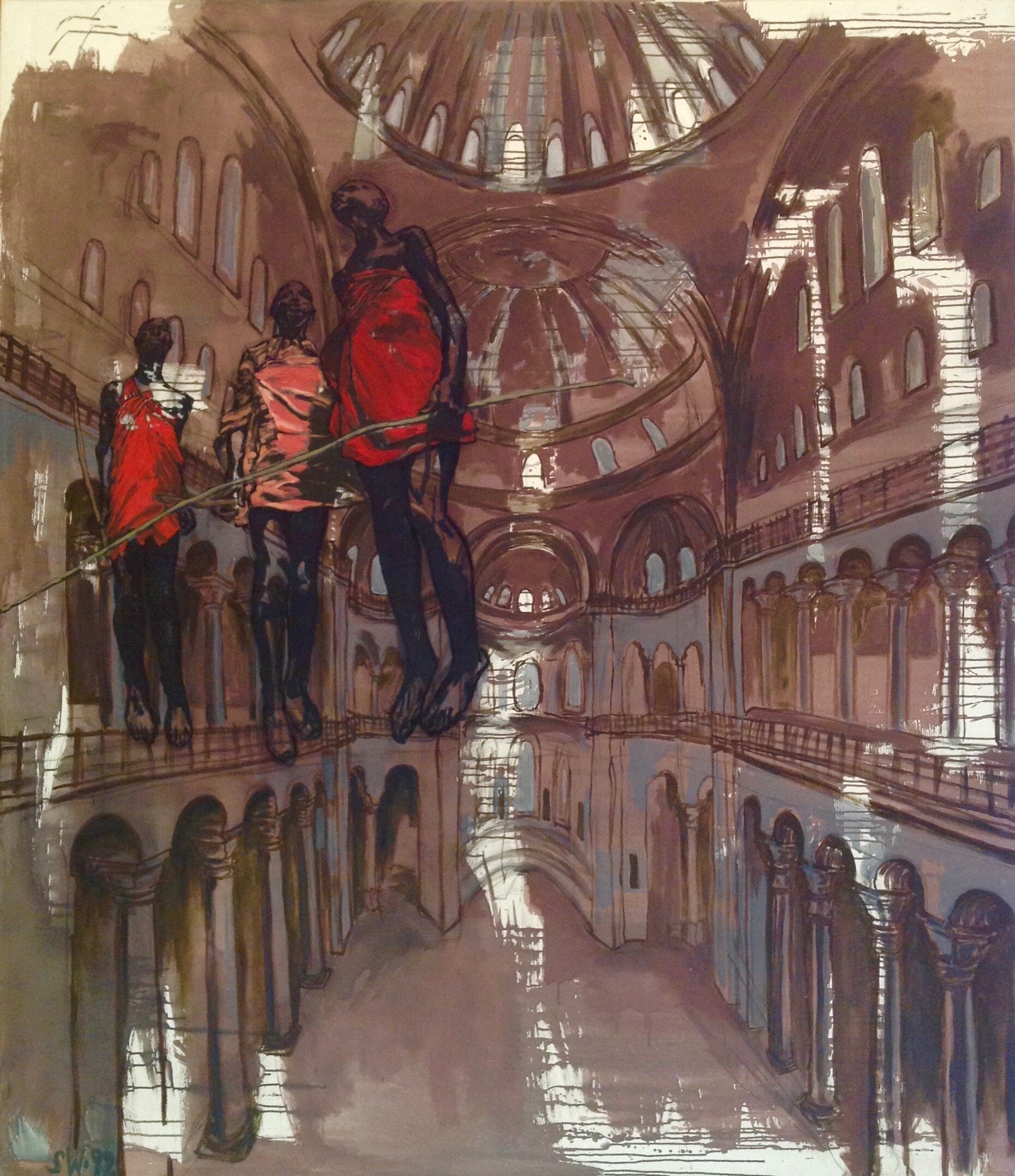 DREI KRIEGER, 1991, acryl on canvas, 250 cm x 200 cm