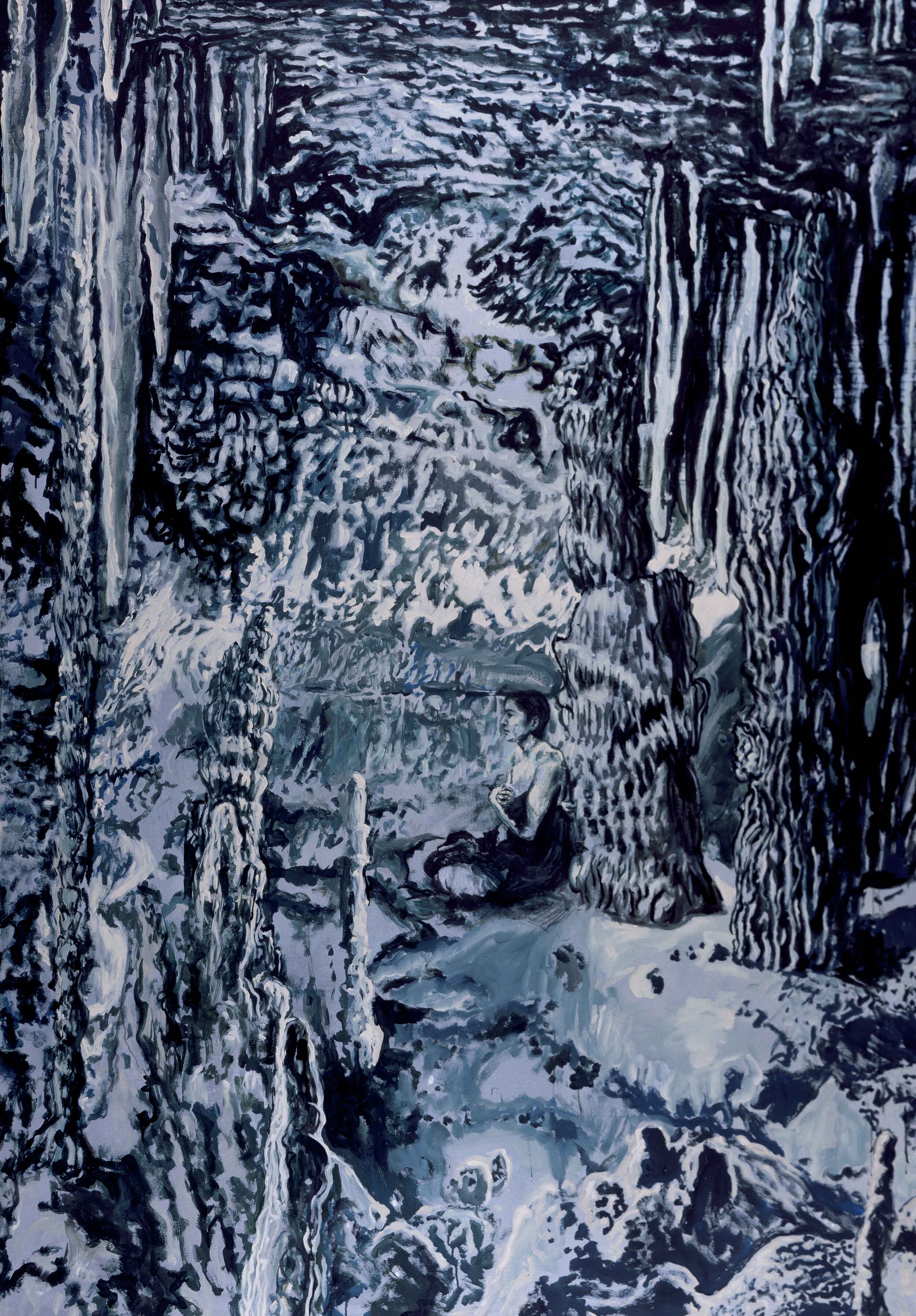 WALKING UNDER ICE II, 2009, acryl on canvas, 230 cm x 180 cm